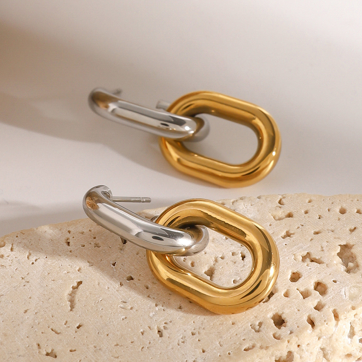 Taylor Dual Tone Hoop Earrings