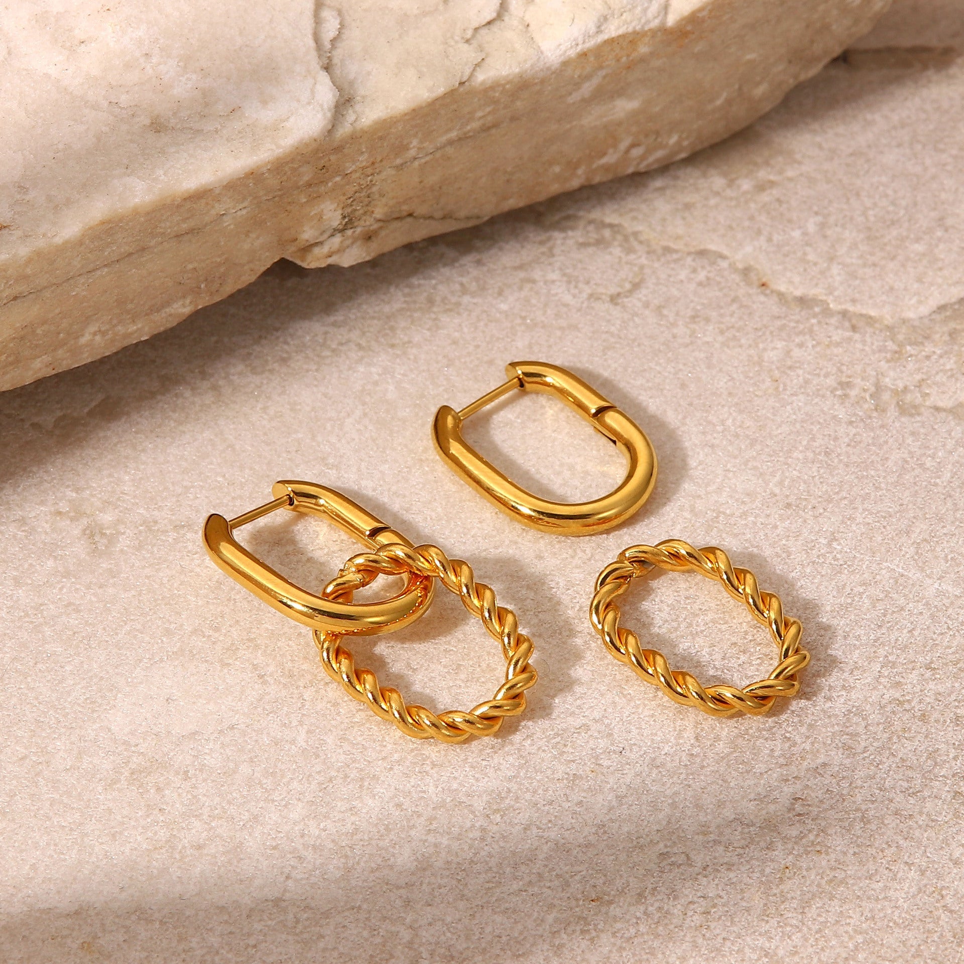 Twisted Aura Gold Hoops