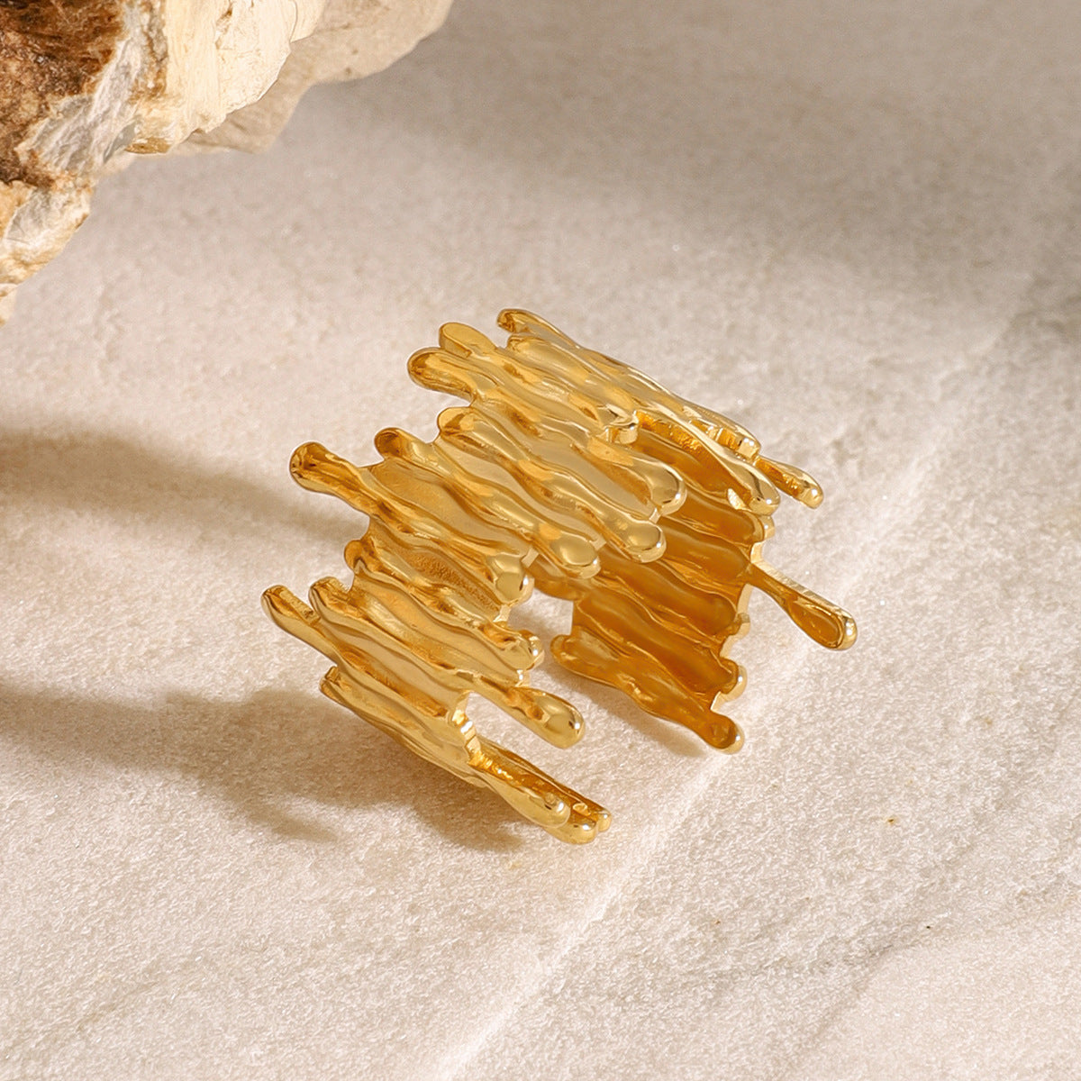 Sculpted Gold Statement Ring