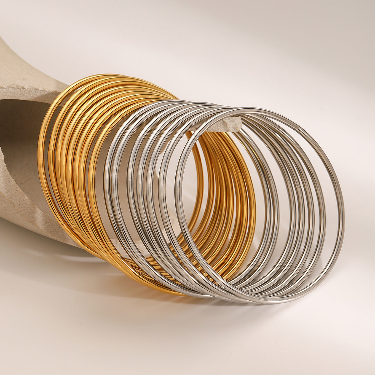 Elegant Gold Stackable Bangle Set