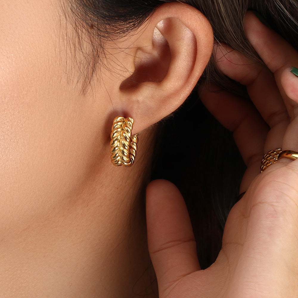 Elegance Braided Gold Earrings