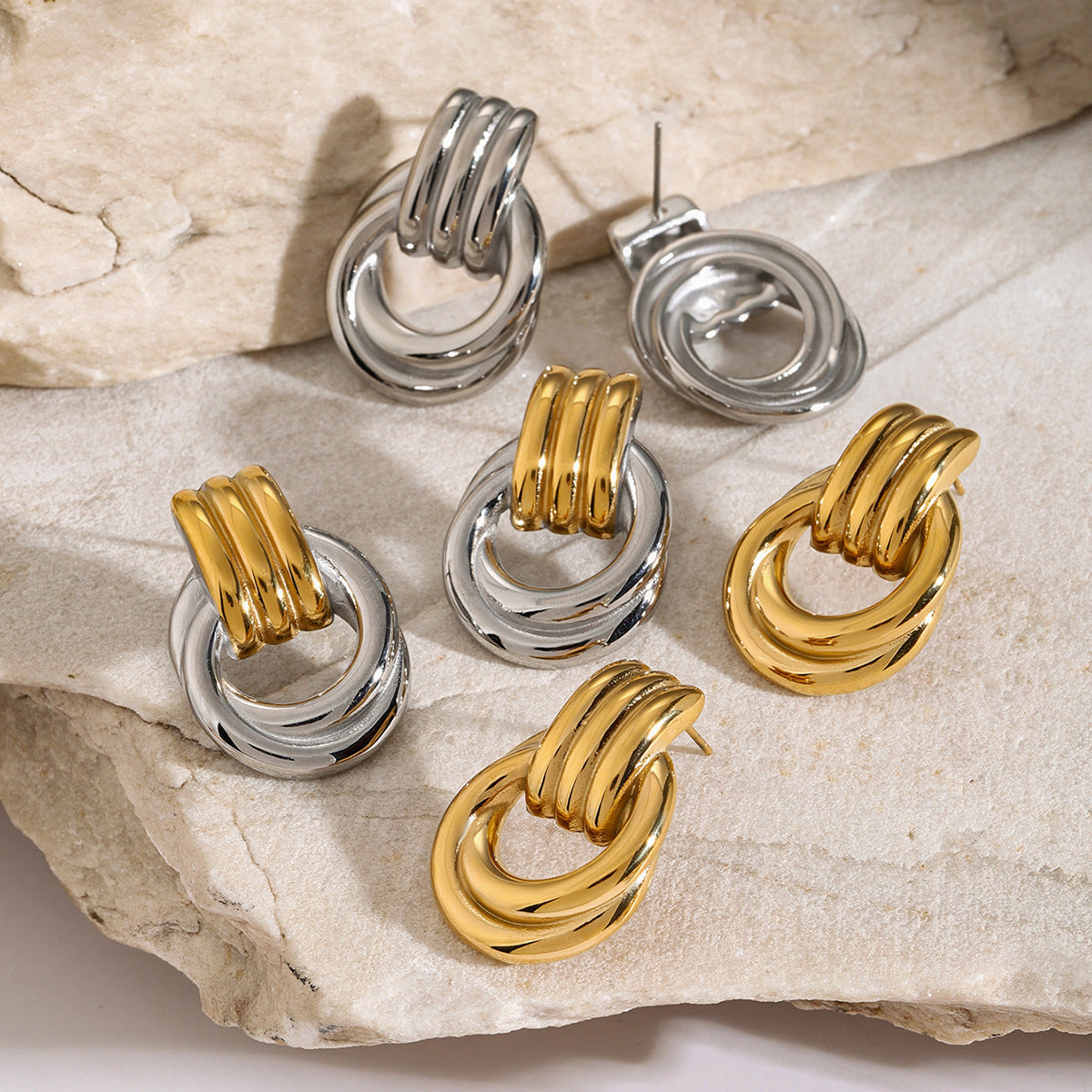 Elegant Aurora Layered Hoops