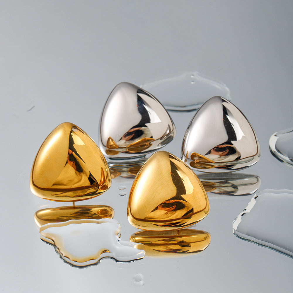 Geometric Gold Triangles Earrings