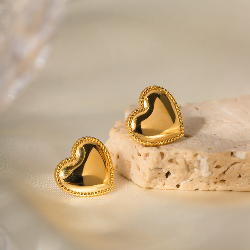 Radiant Heart Studs - Gold