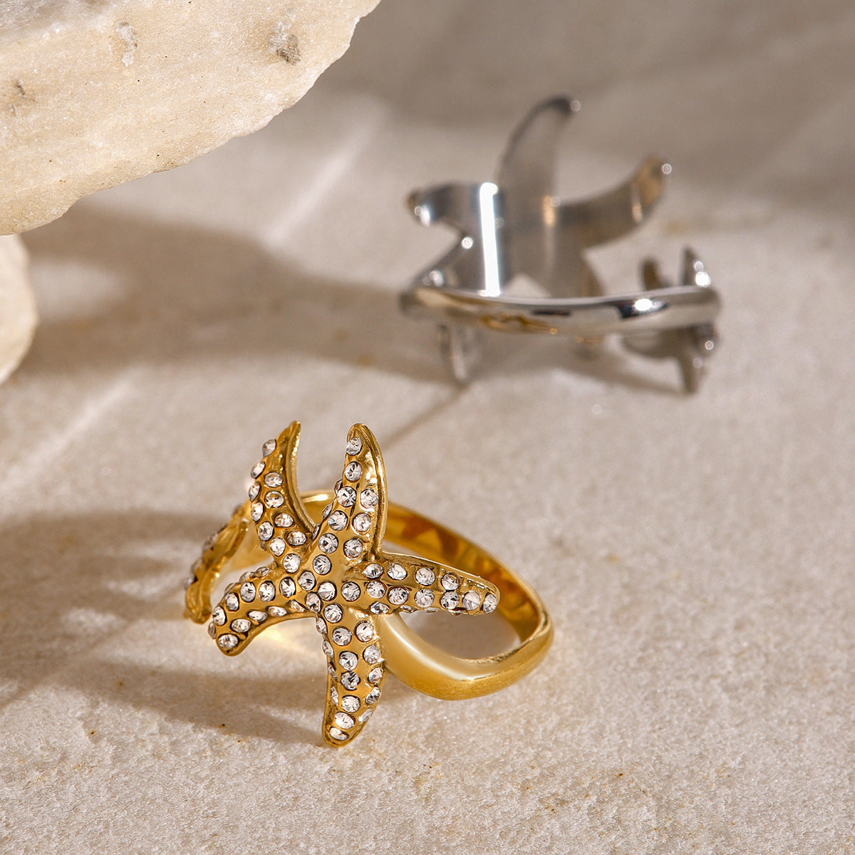 Oceanic Starfish Embrace Ring
