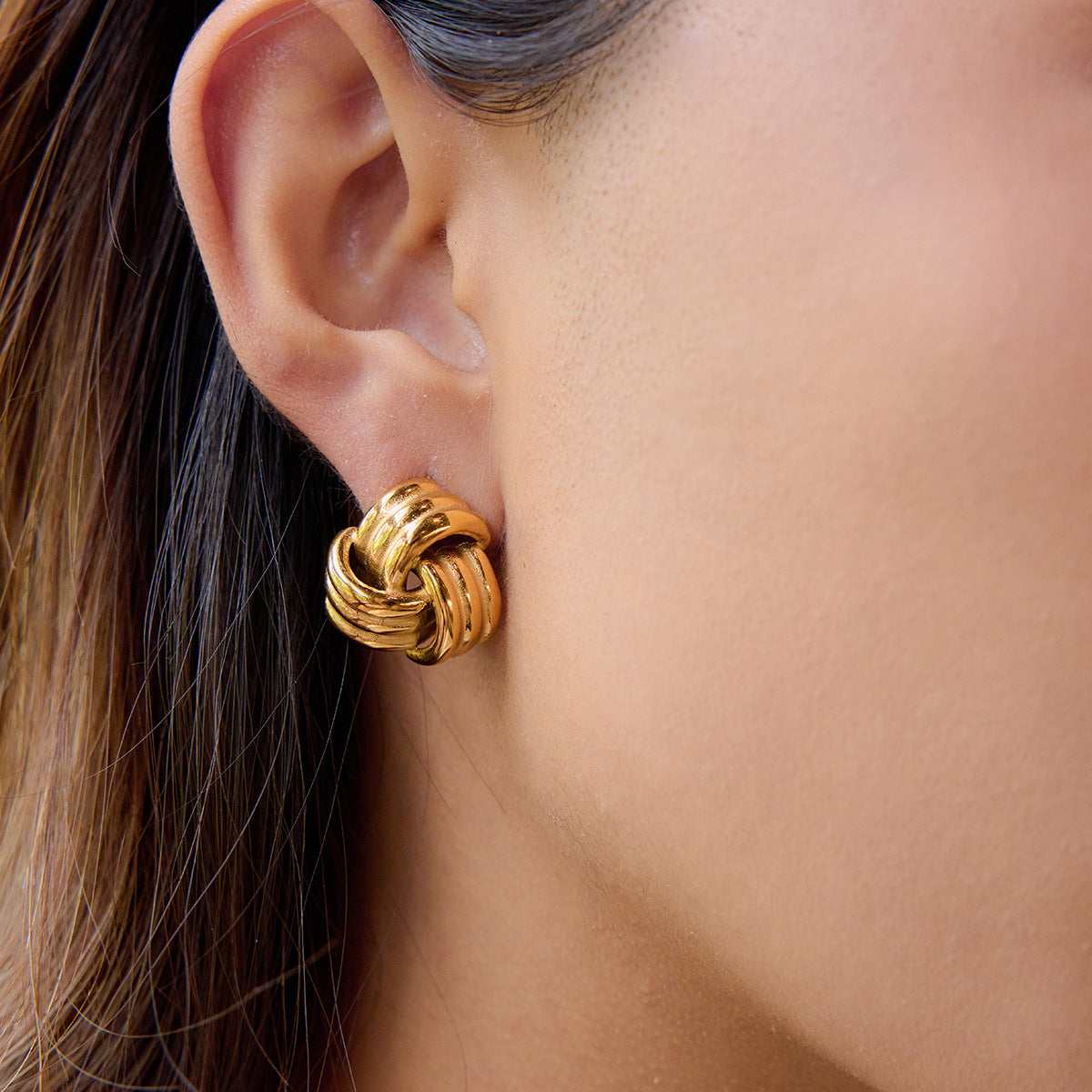 Luxe Gold Knot Statement Earrings