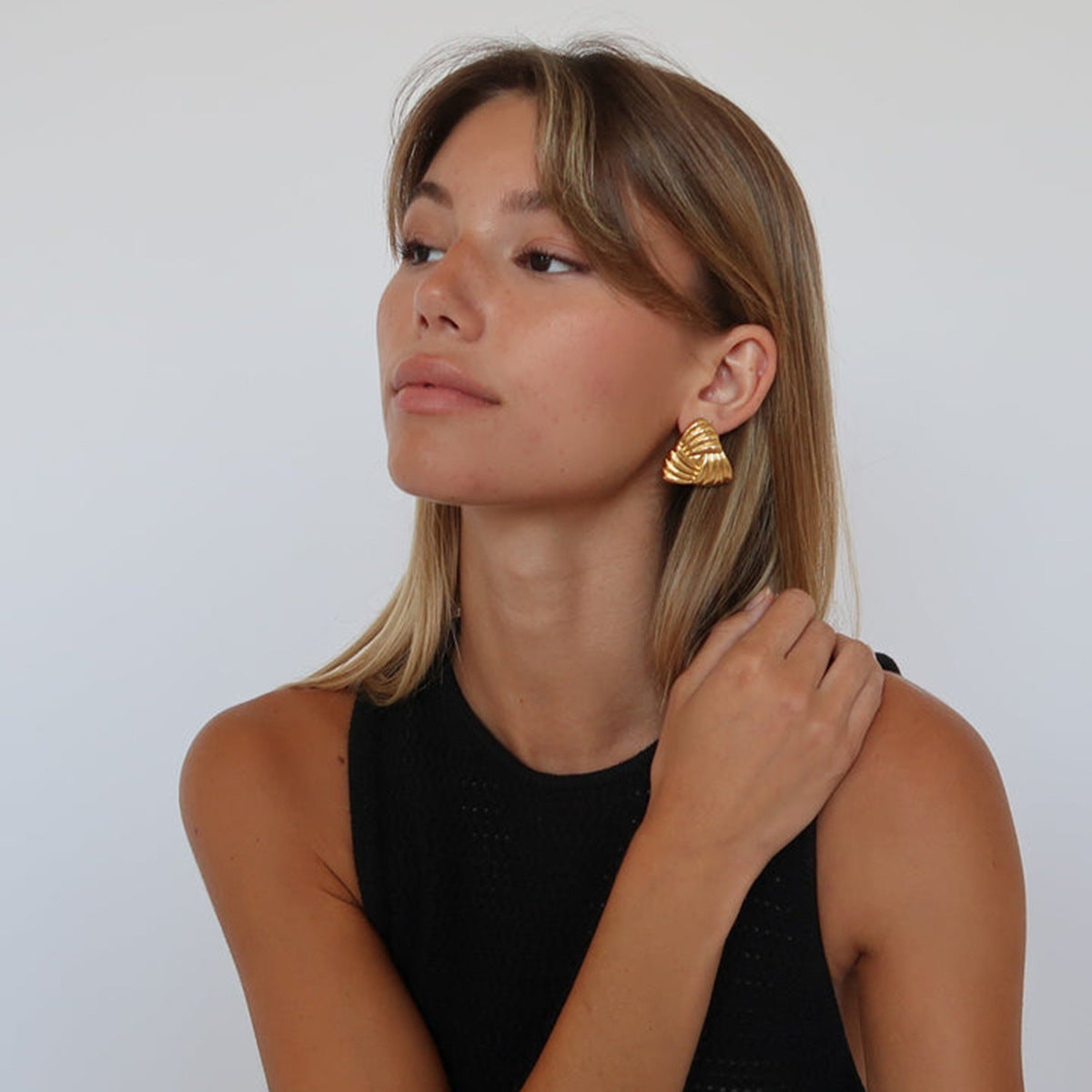 Brigitte Geometric Gold Earrings