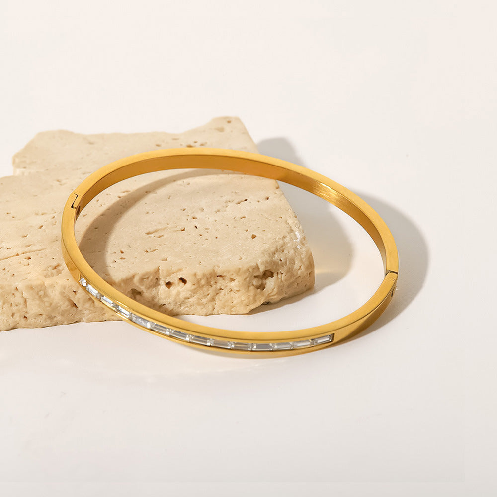 Radiant Gold Diamond Bangle