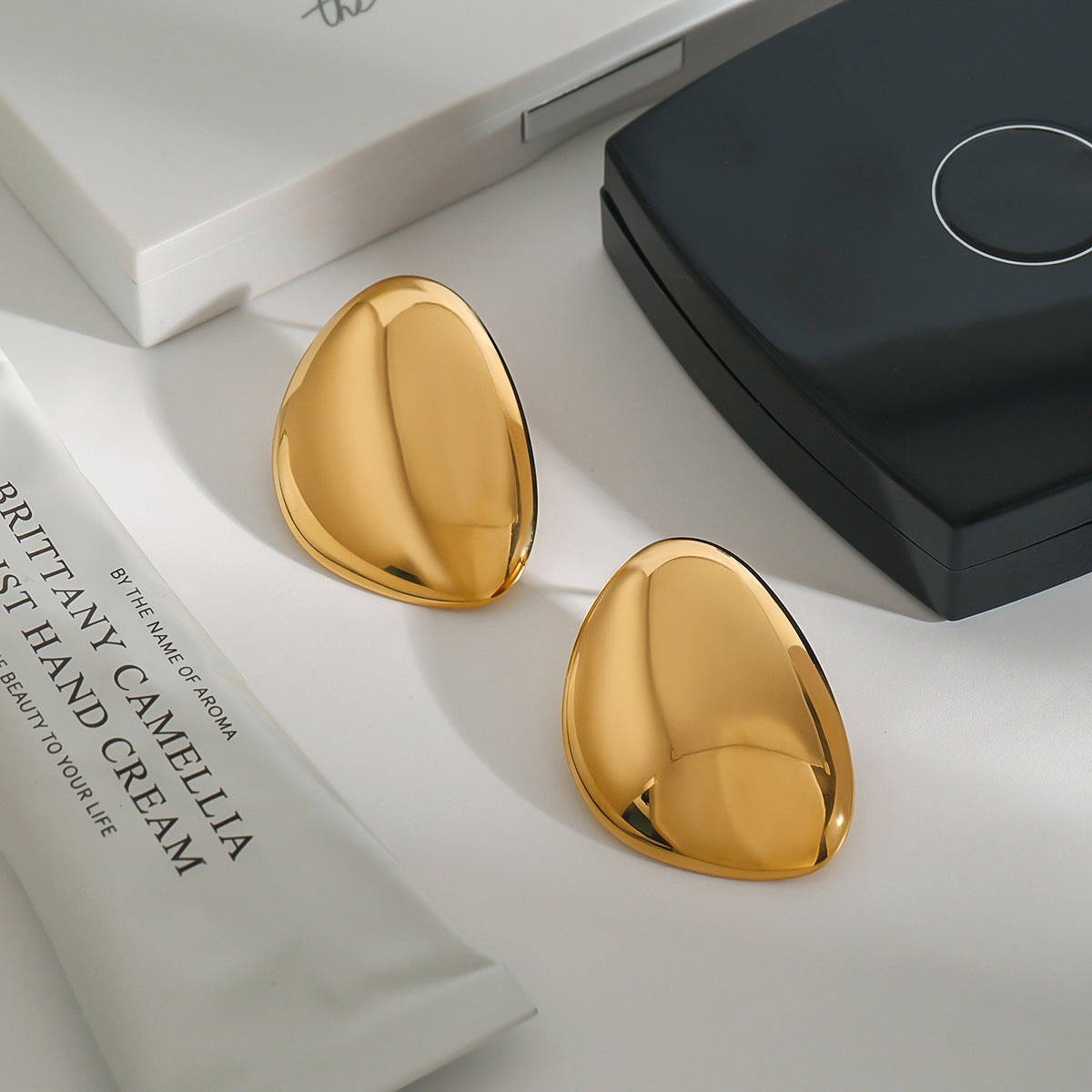 Carrie Gold Bean Earrings
