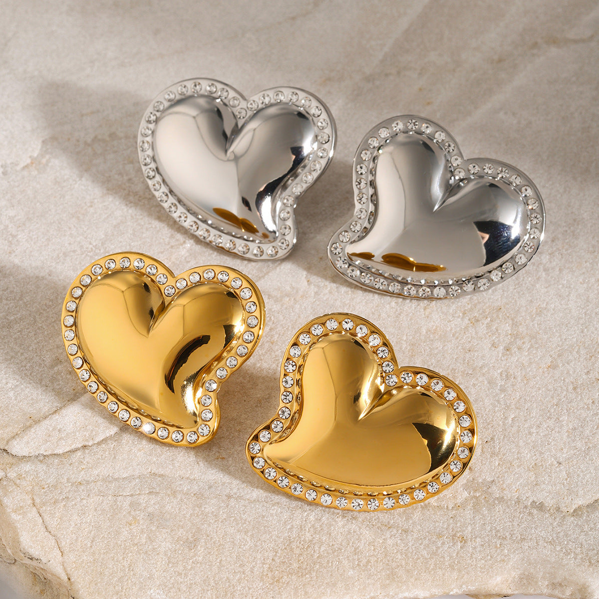 Luxe Heart Studs
