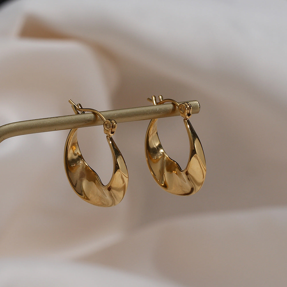Asymmetric Glamour Hoop Earrings