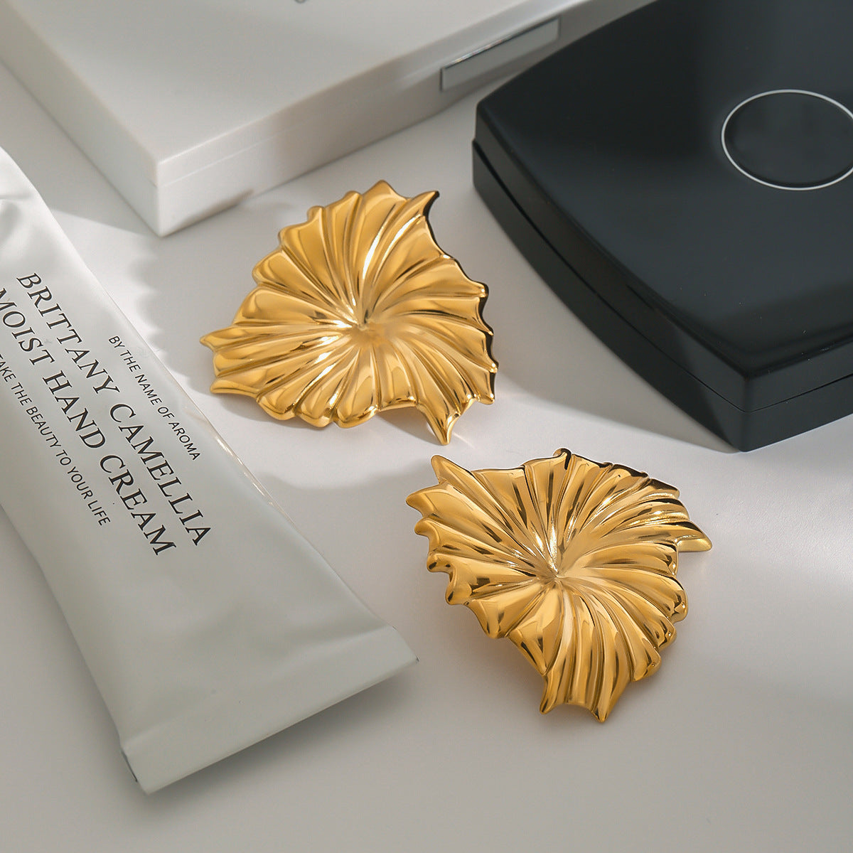 Rafaela Gold Floral Statement Earrings