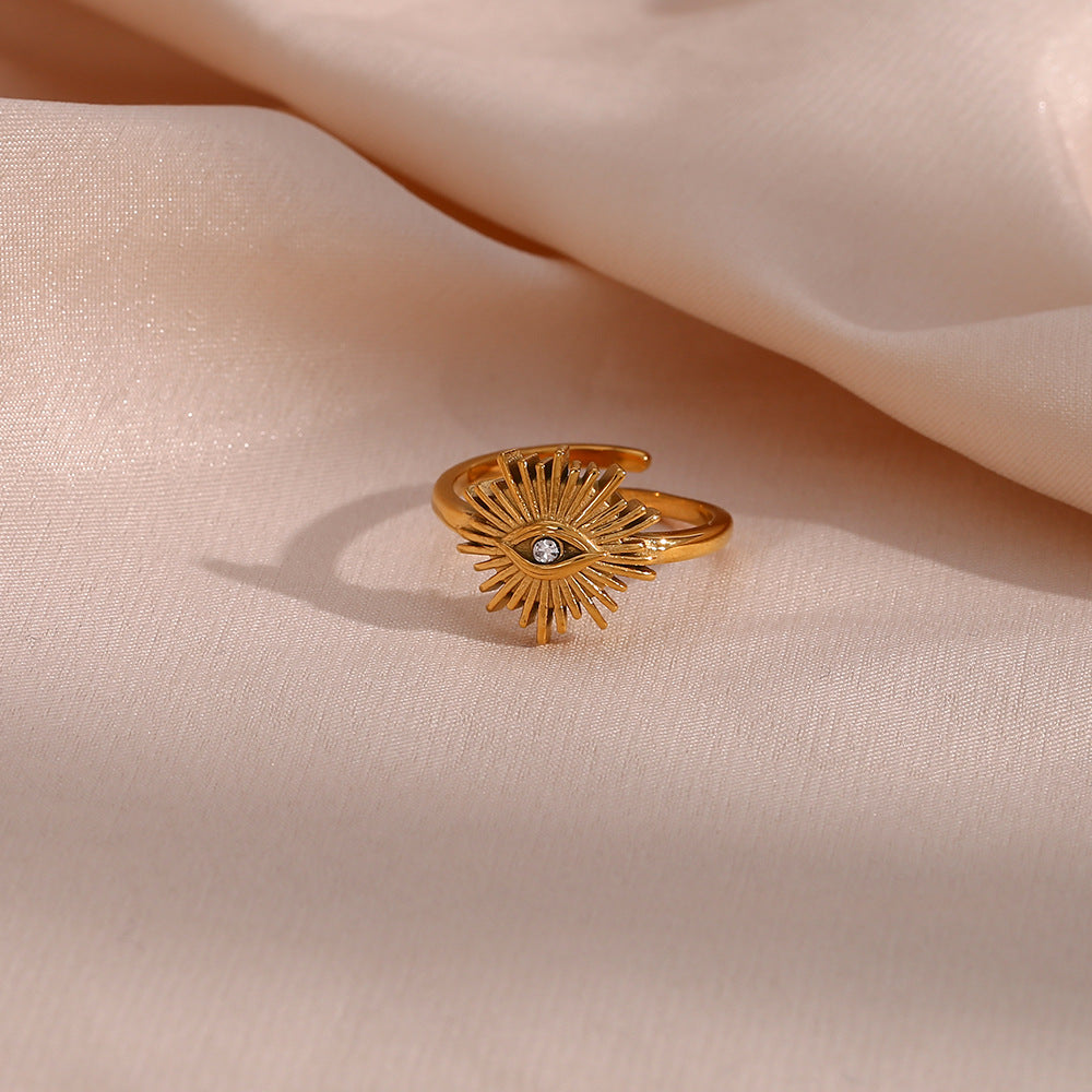 Radiant Sunburst Gold Ring