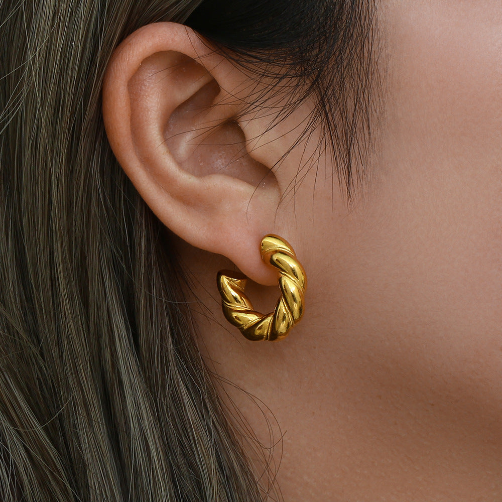 Twisted Elegance Gold Earrings