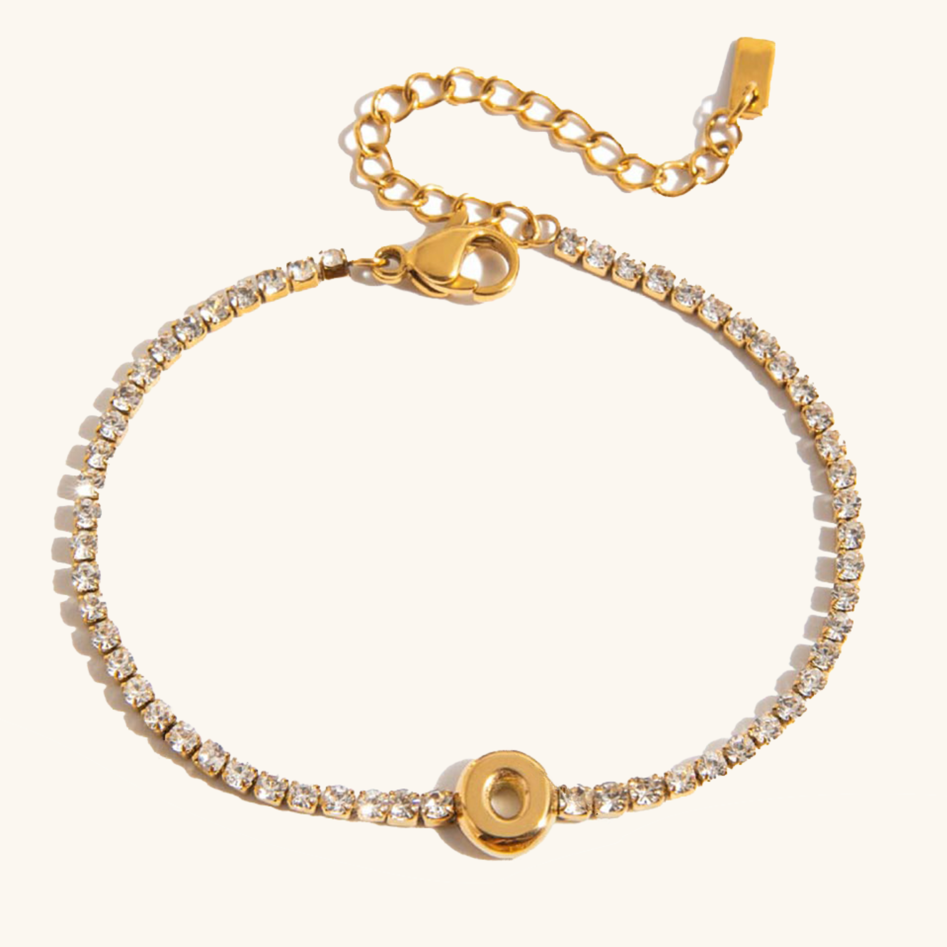 Personalized Bubble Letter Tennis Bracelet