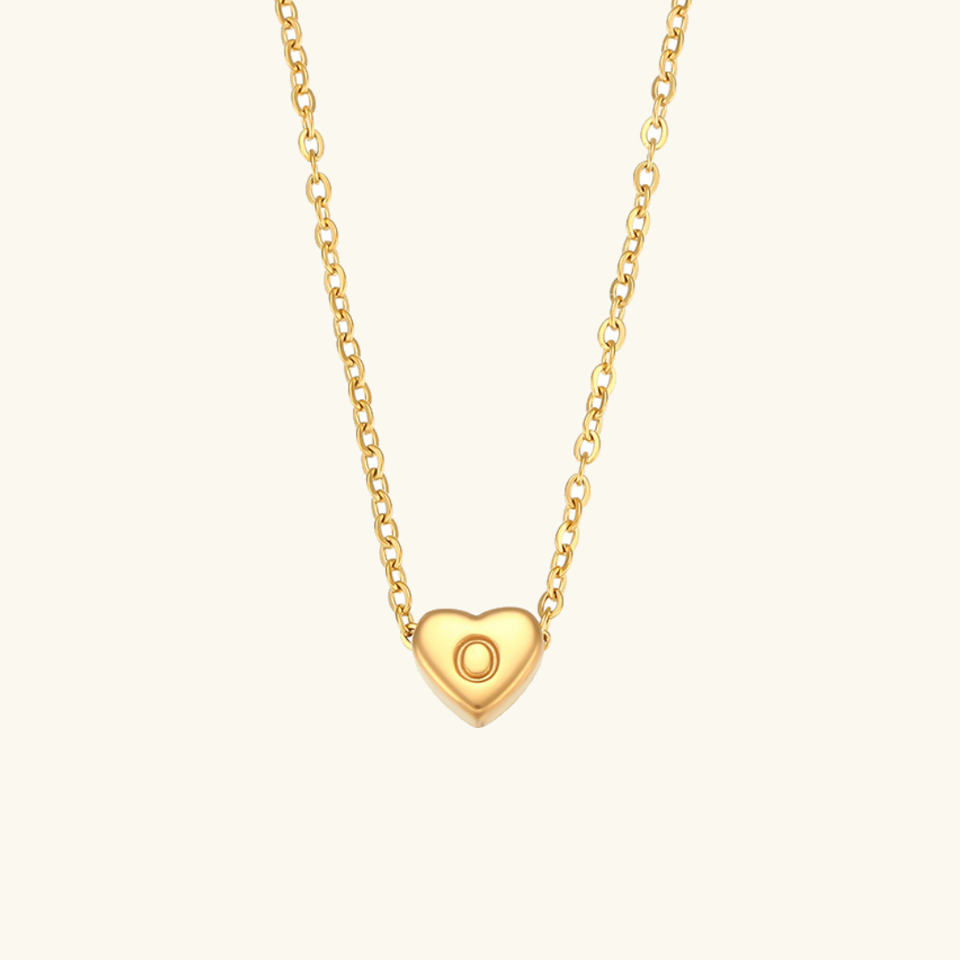 Personalized Gold Heart Initial Necklace