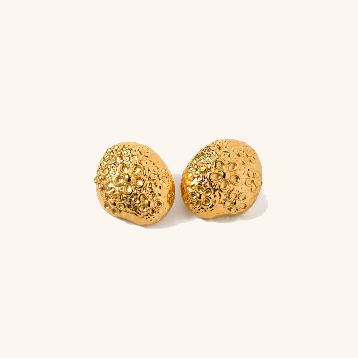 Vintage Bloom Gold Earrings