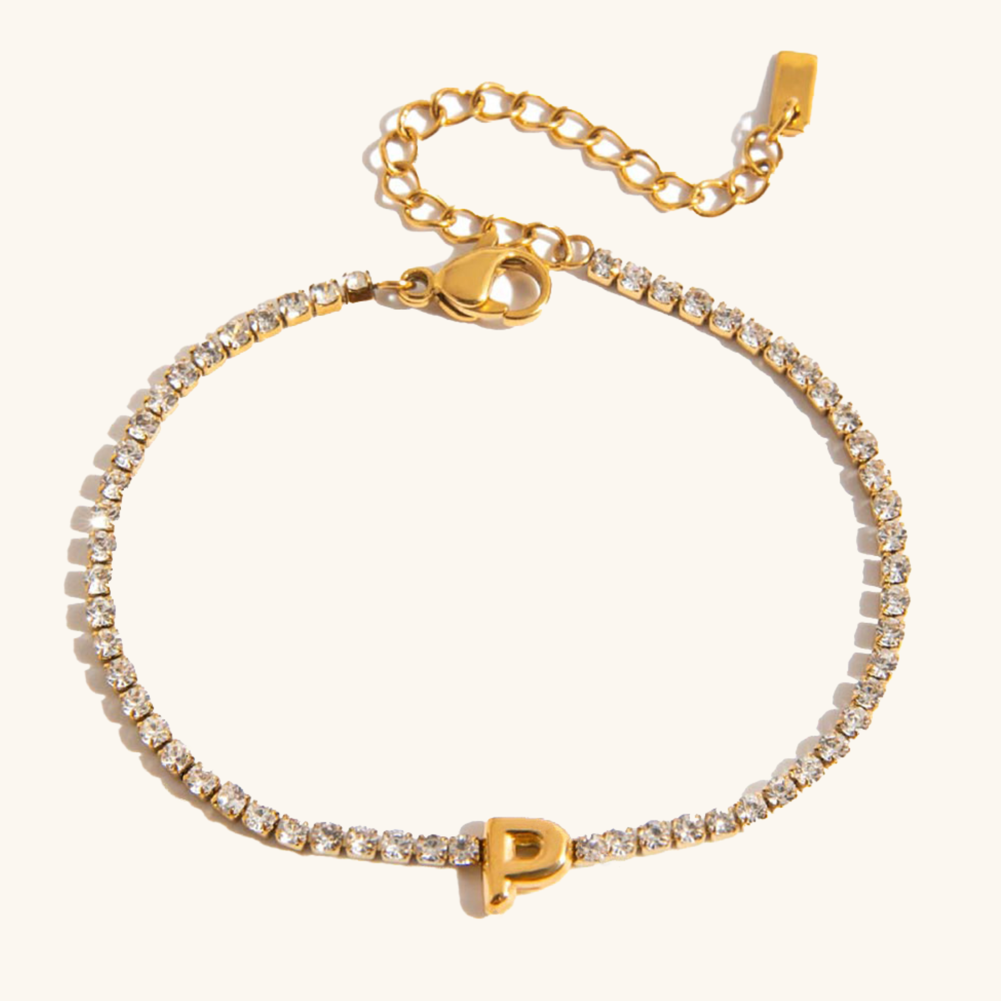 Personalized Bubble Letter Tennis Bracelet