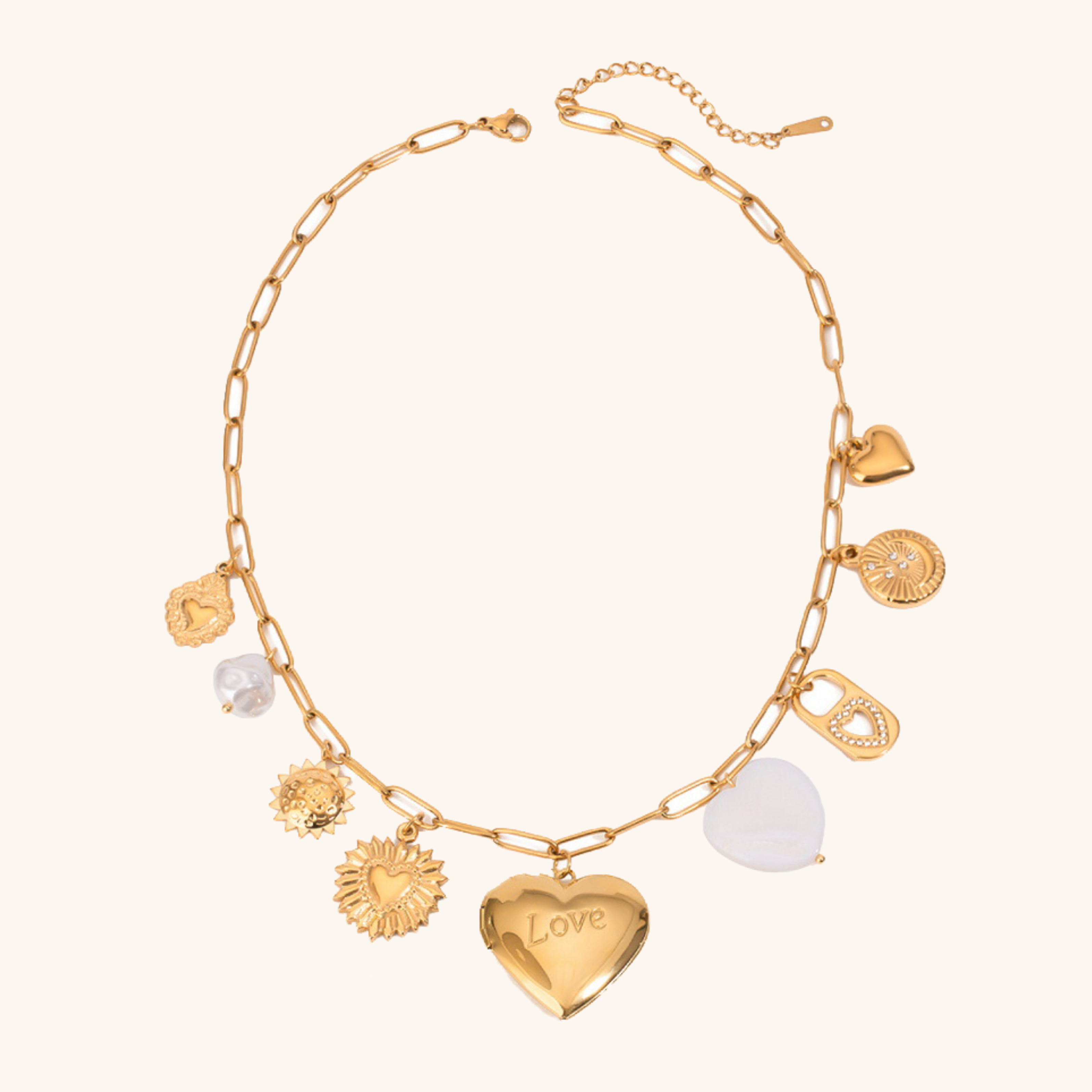 Lianne Gold Heart Charm Locket