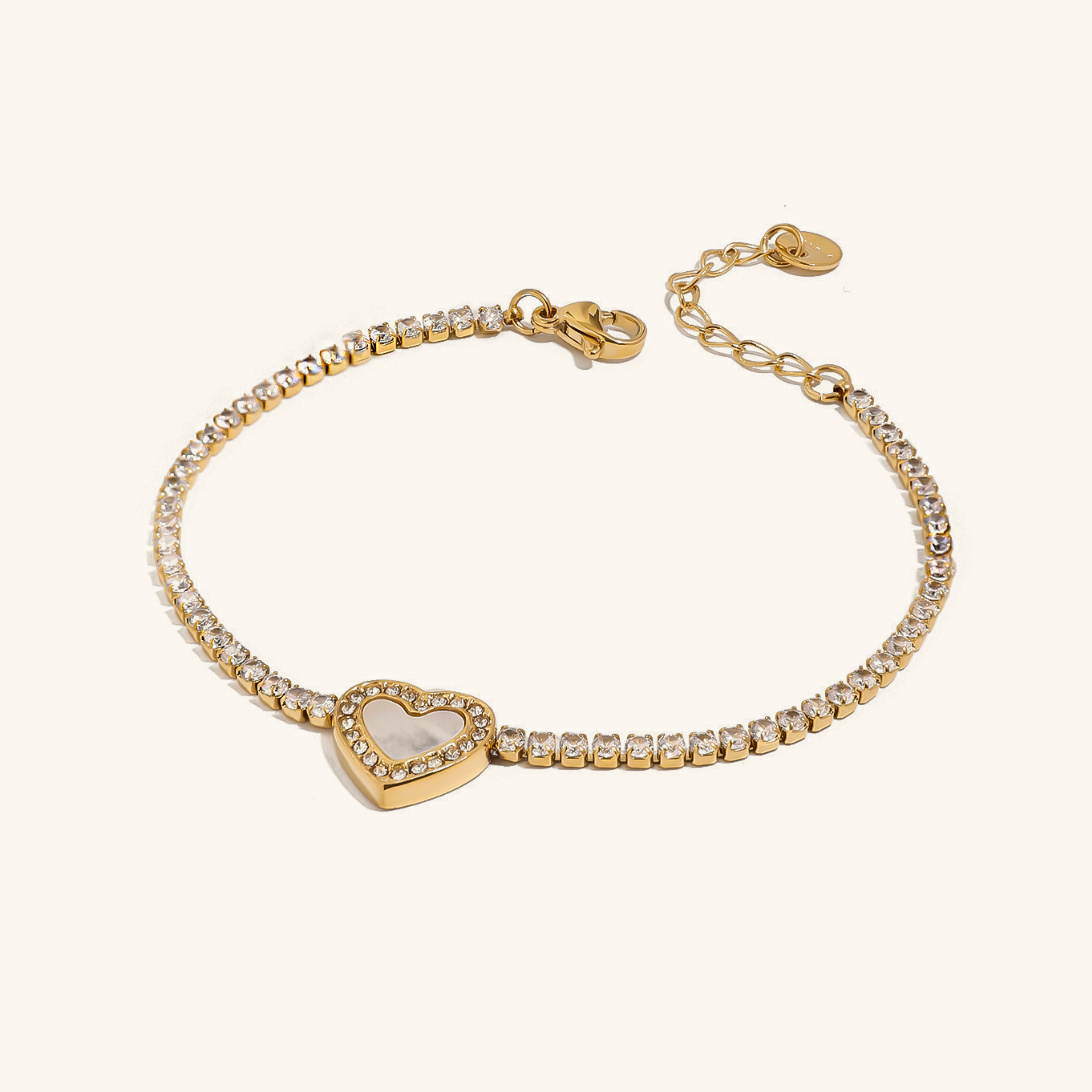 Regal Heart Tennis Bracelet