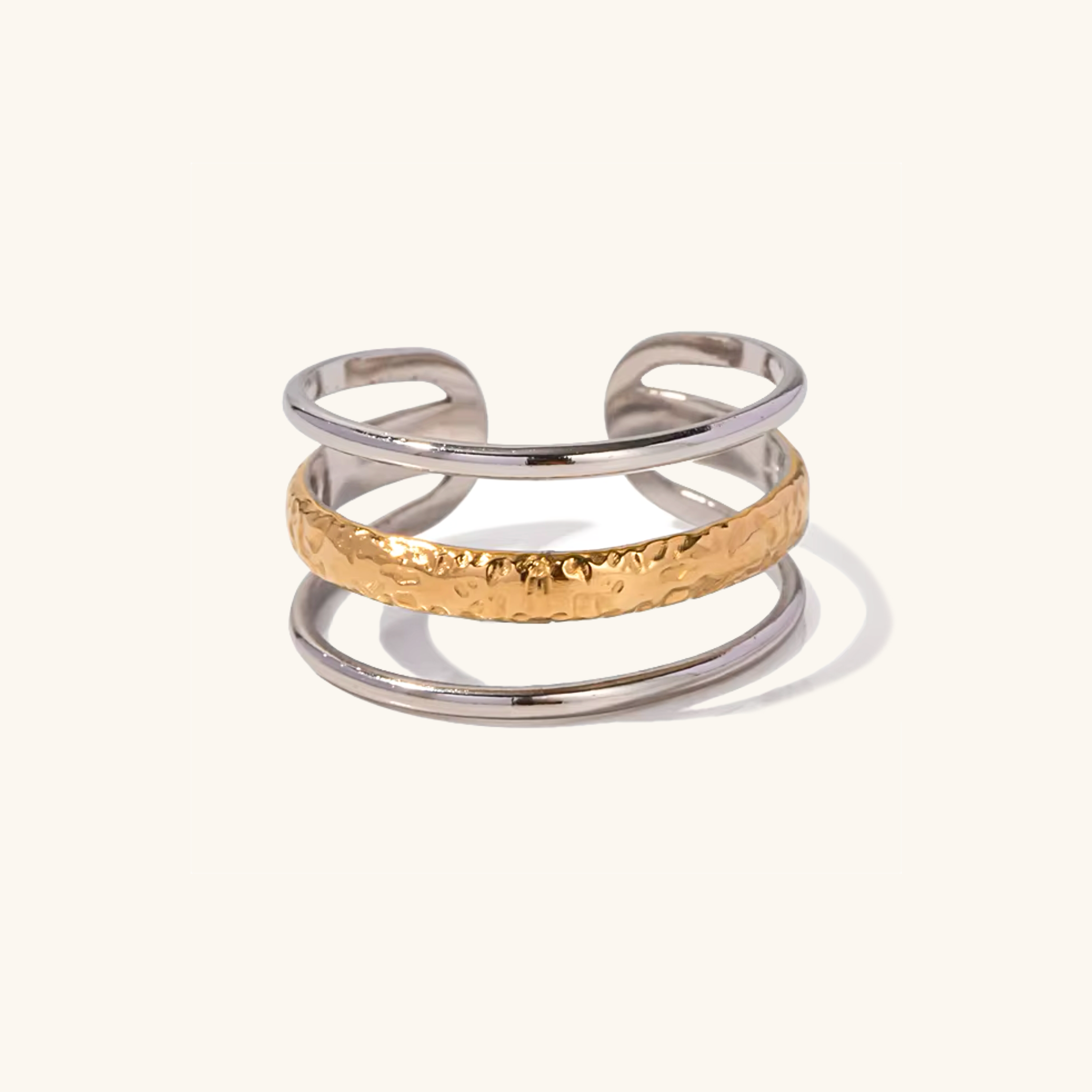 Luxe Gold Ripple Ring