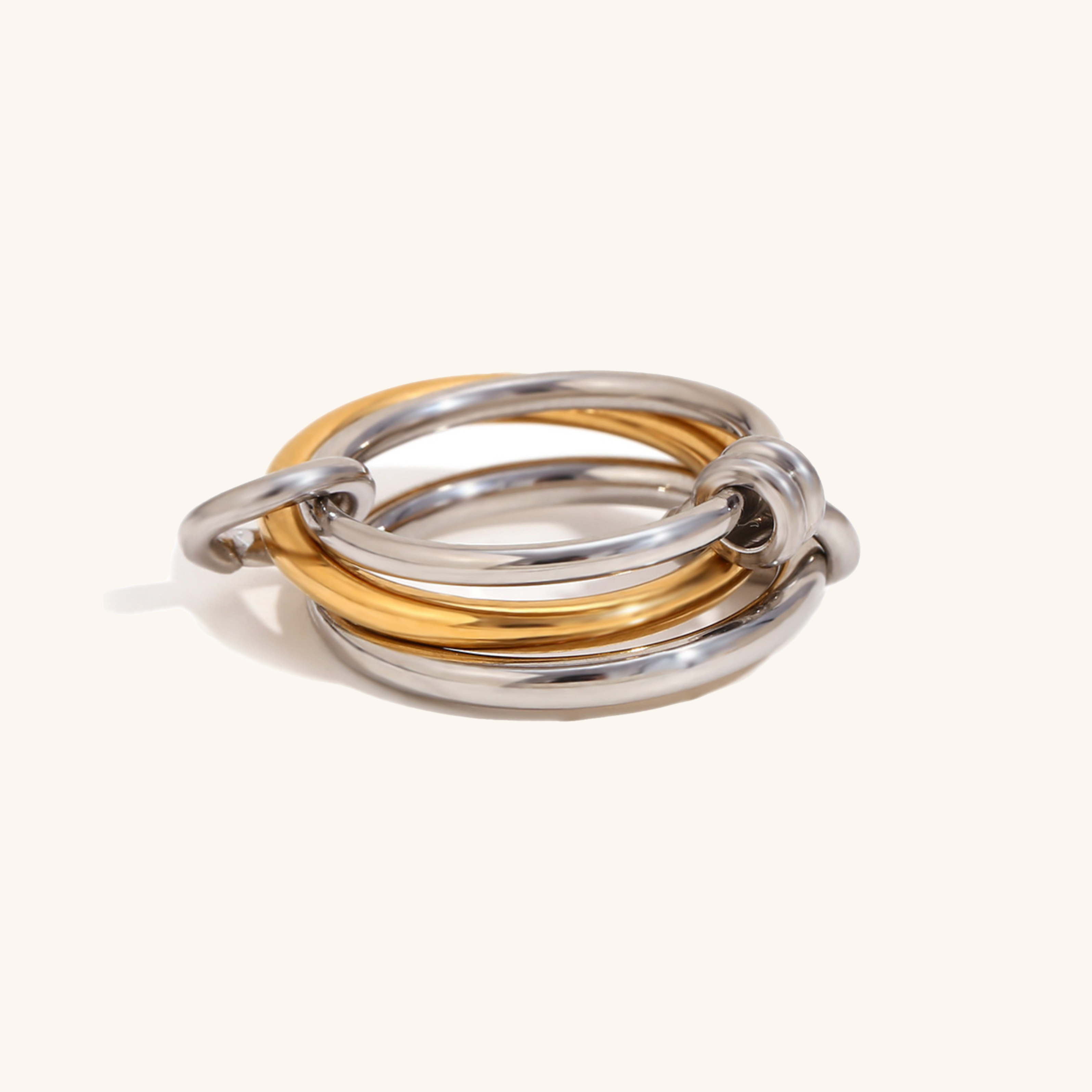 Chic Duo-Tone Ring Set