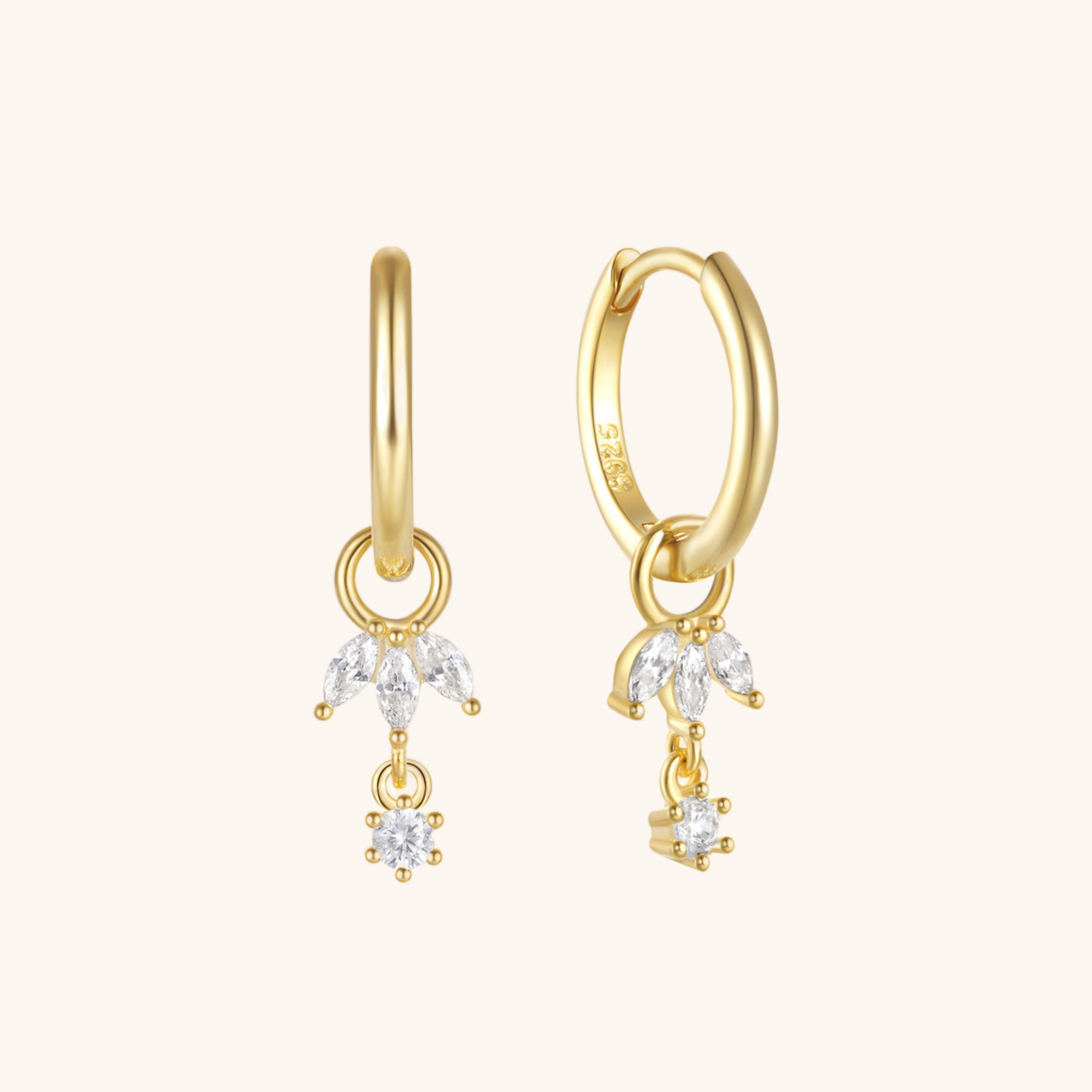 Dazzling Charm Hoops