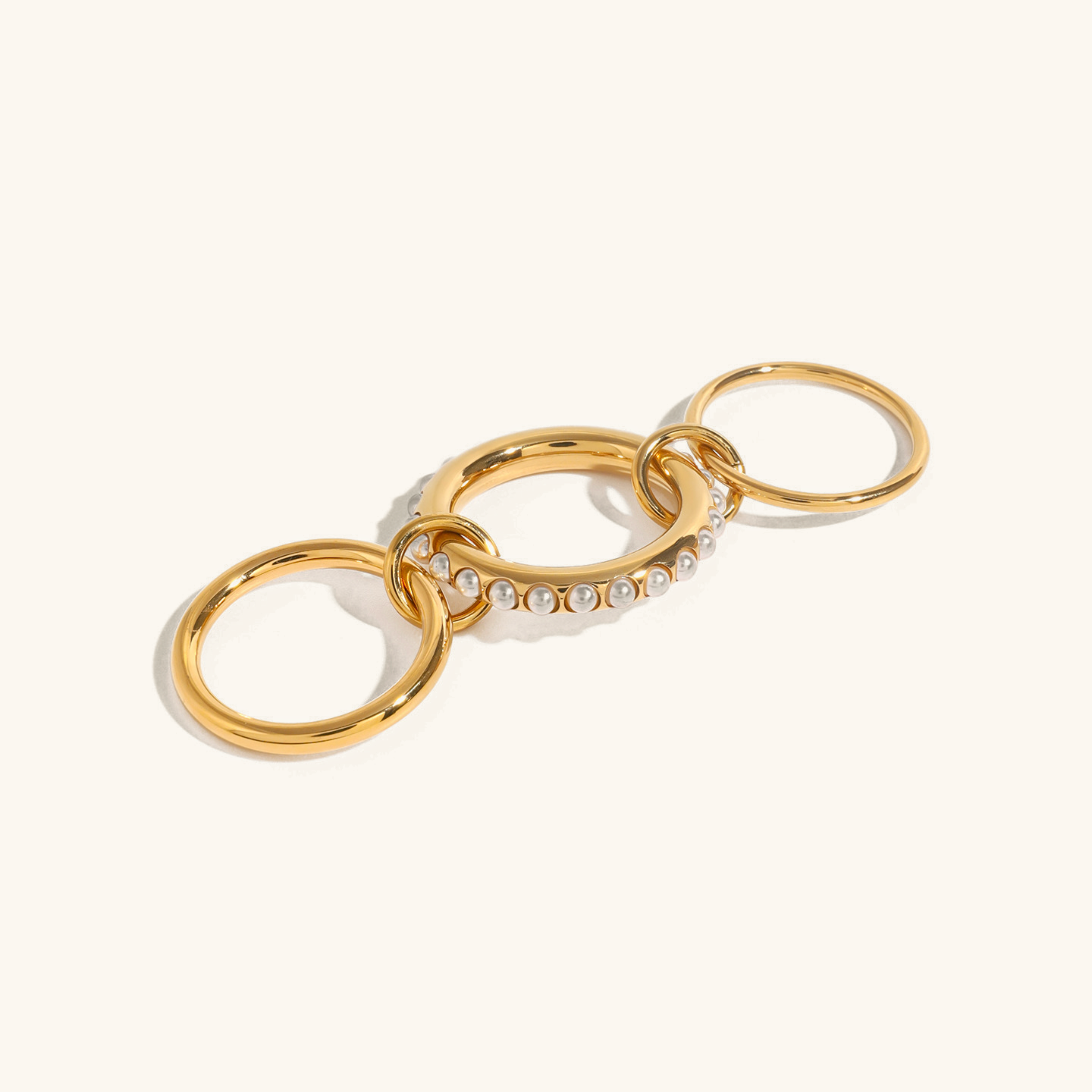 Elegant Stacked Pearl Ring