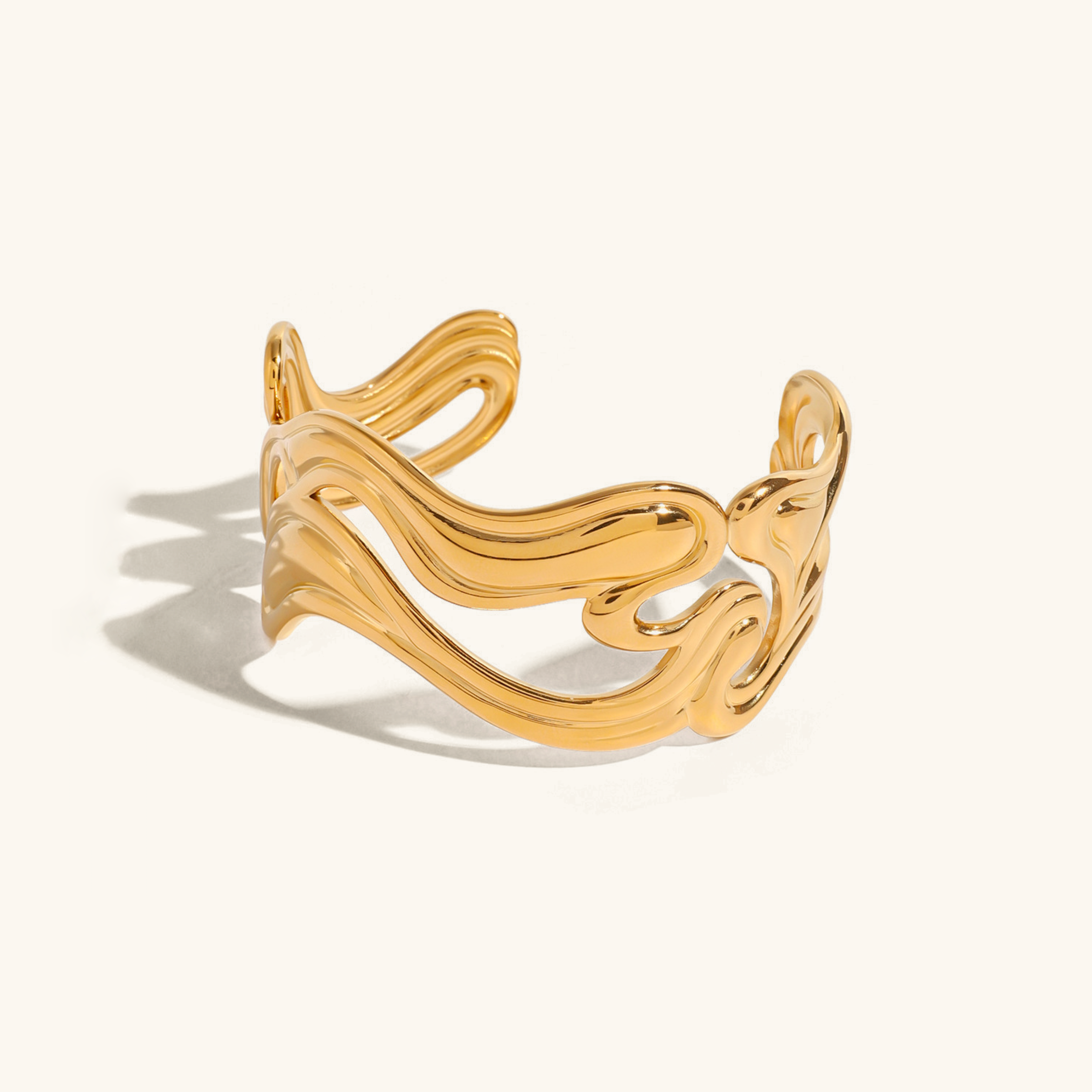 Ethereal Gold Wavy Bangle