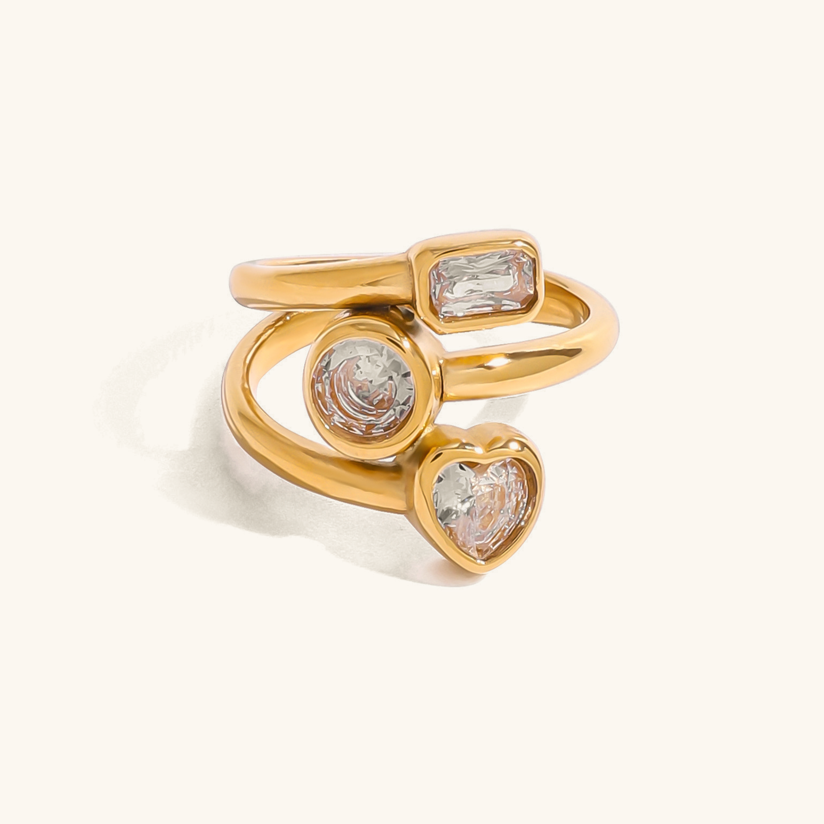 Tri-Sparkle Layered Ring