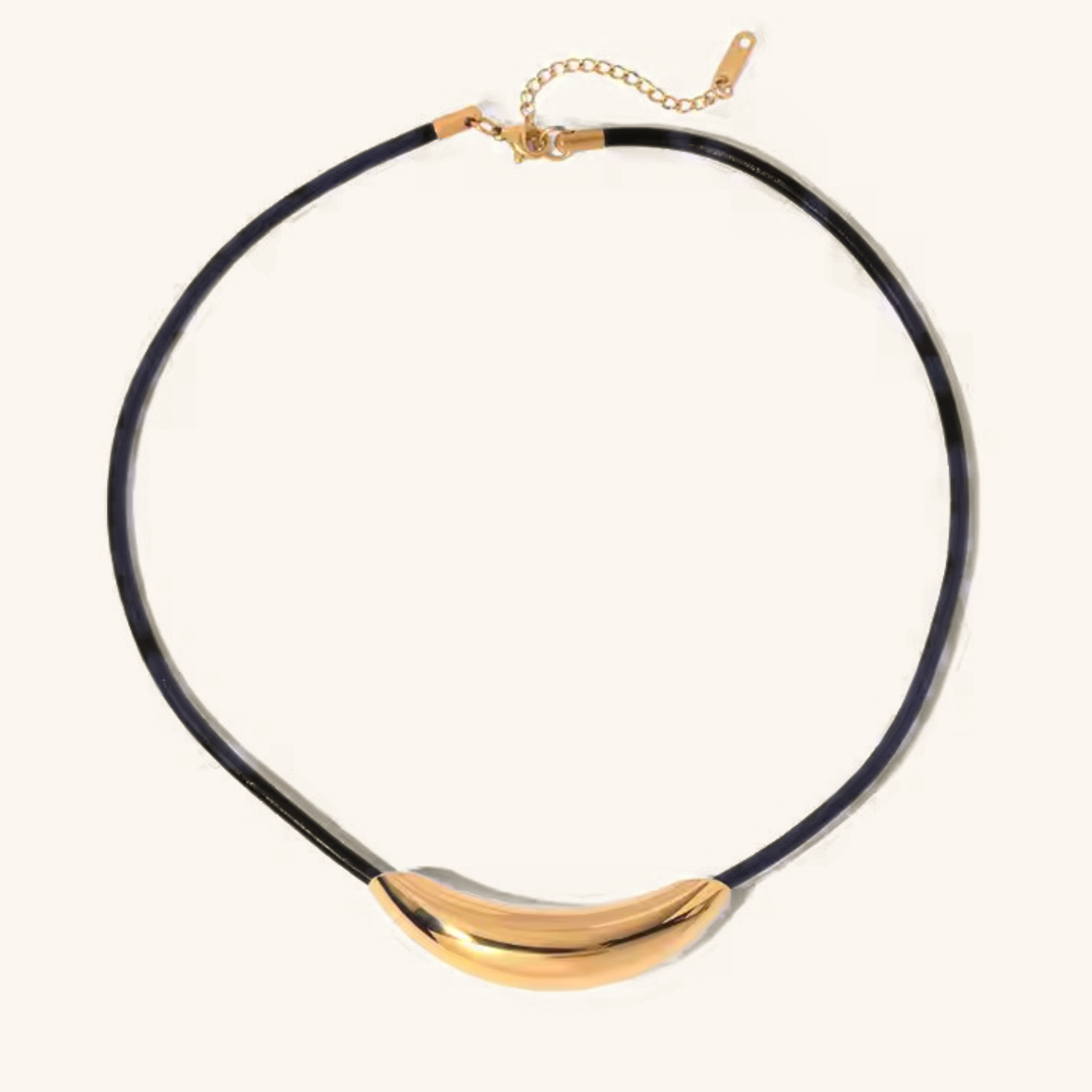Radiant Gold Curve Necklace
