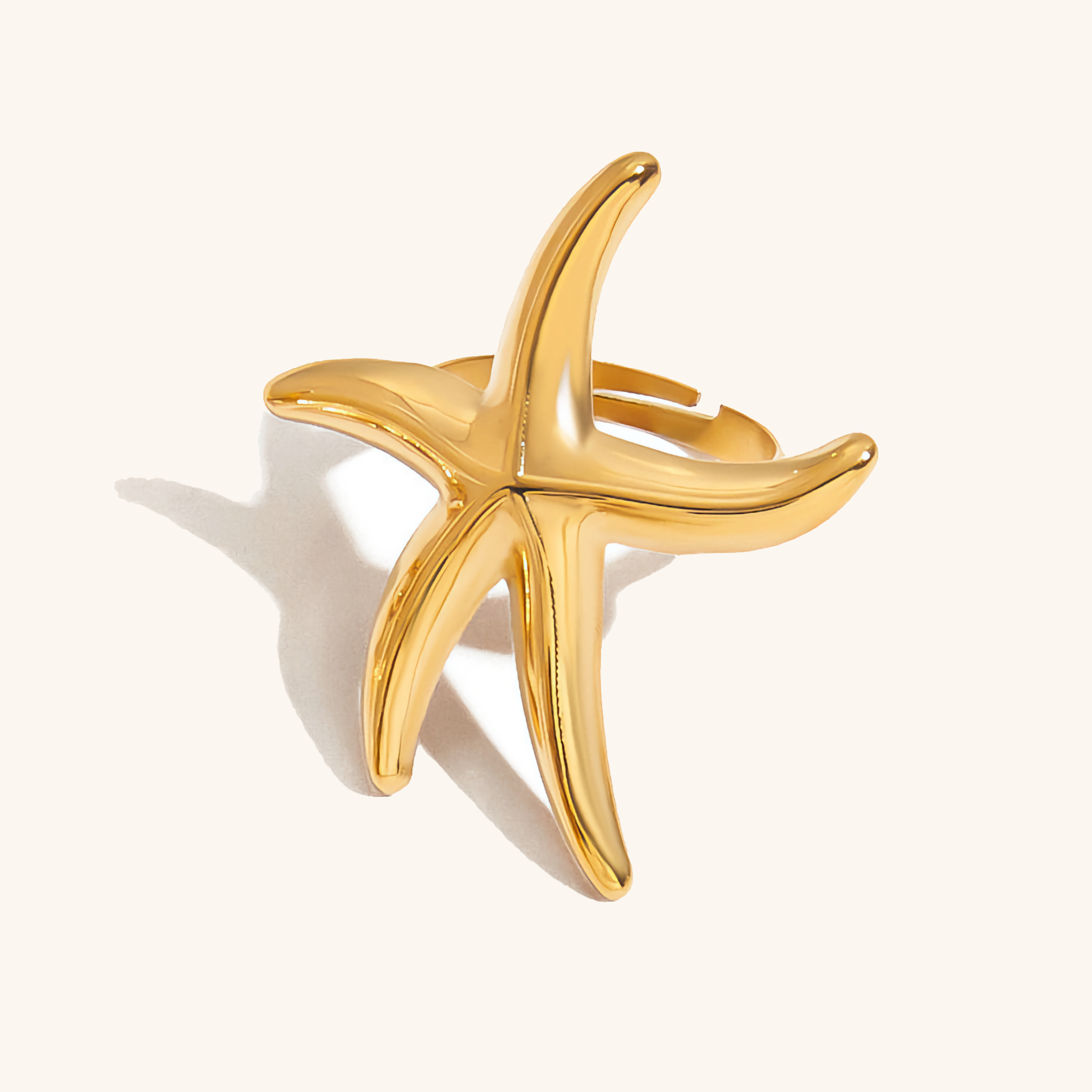 Golden Nautilus Wave Ring