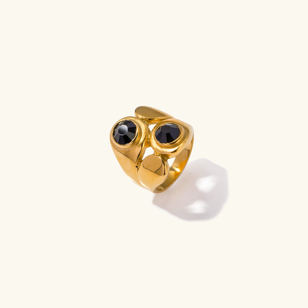 Geometric Onyx Statement Ring