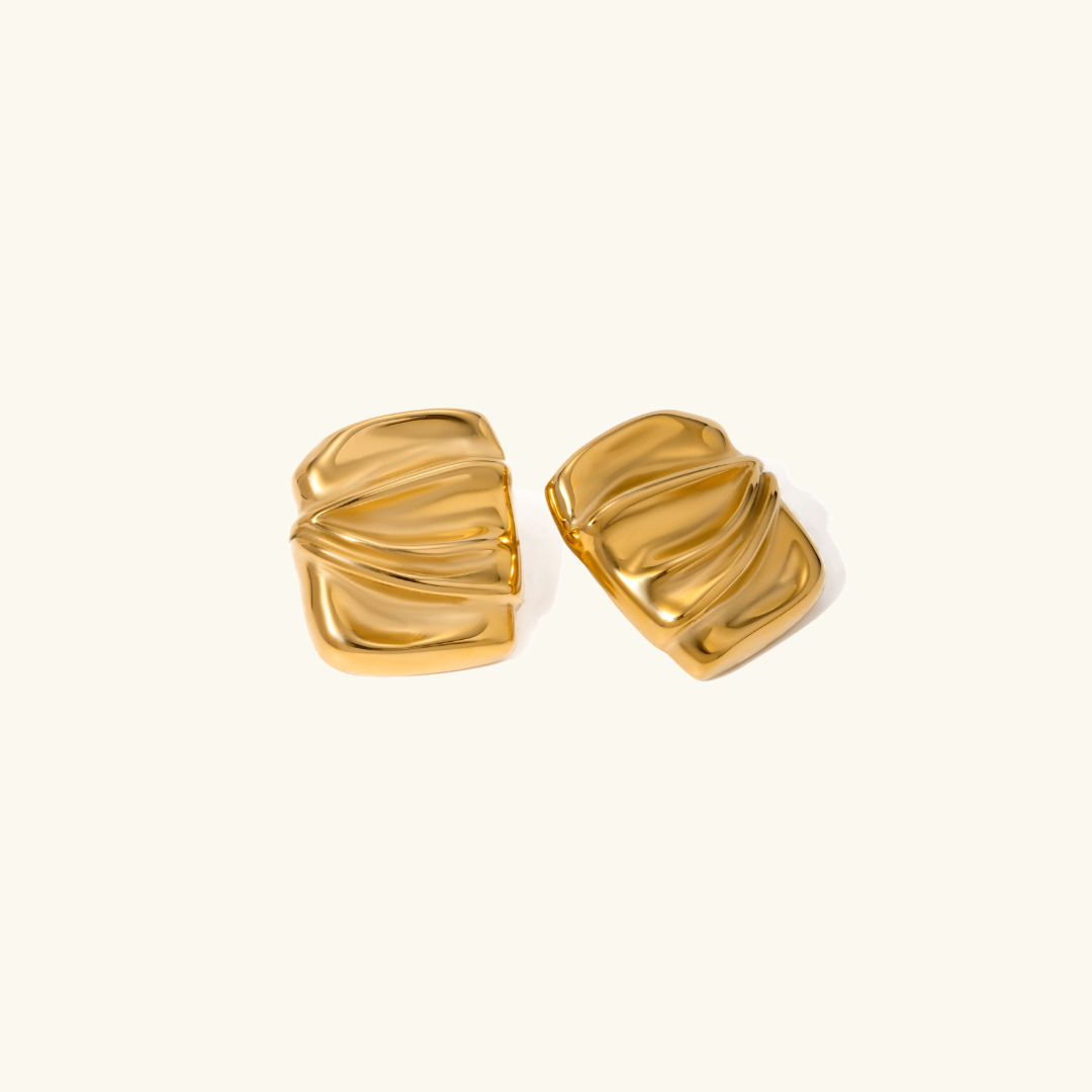 Evette Textured Gold Earrings