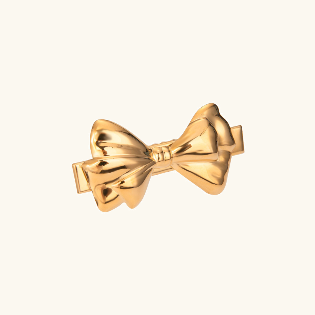 Maureen Gold Hair Clip - Chic Bow Design