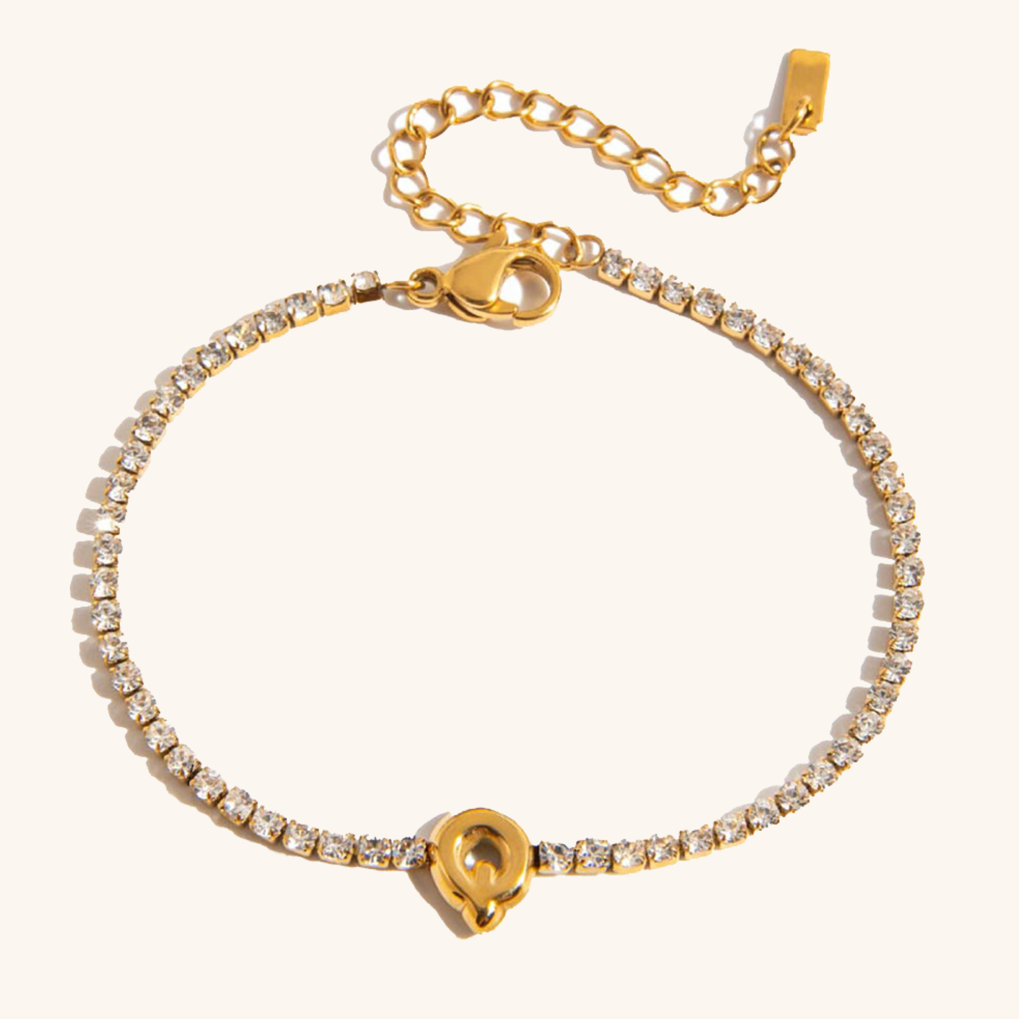 Personalized Bubble Letter Tennis Bracelet