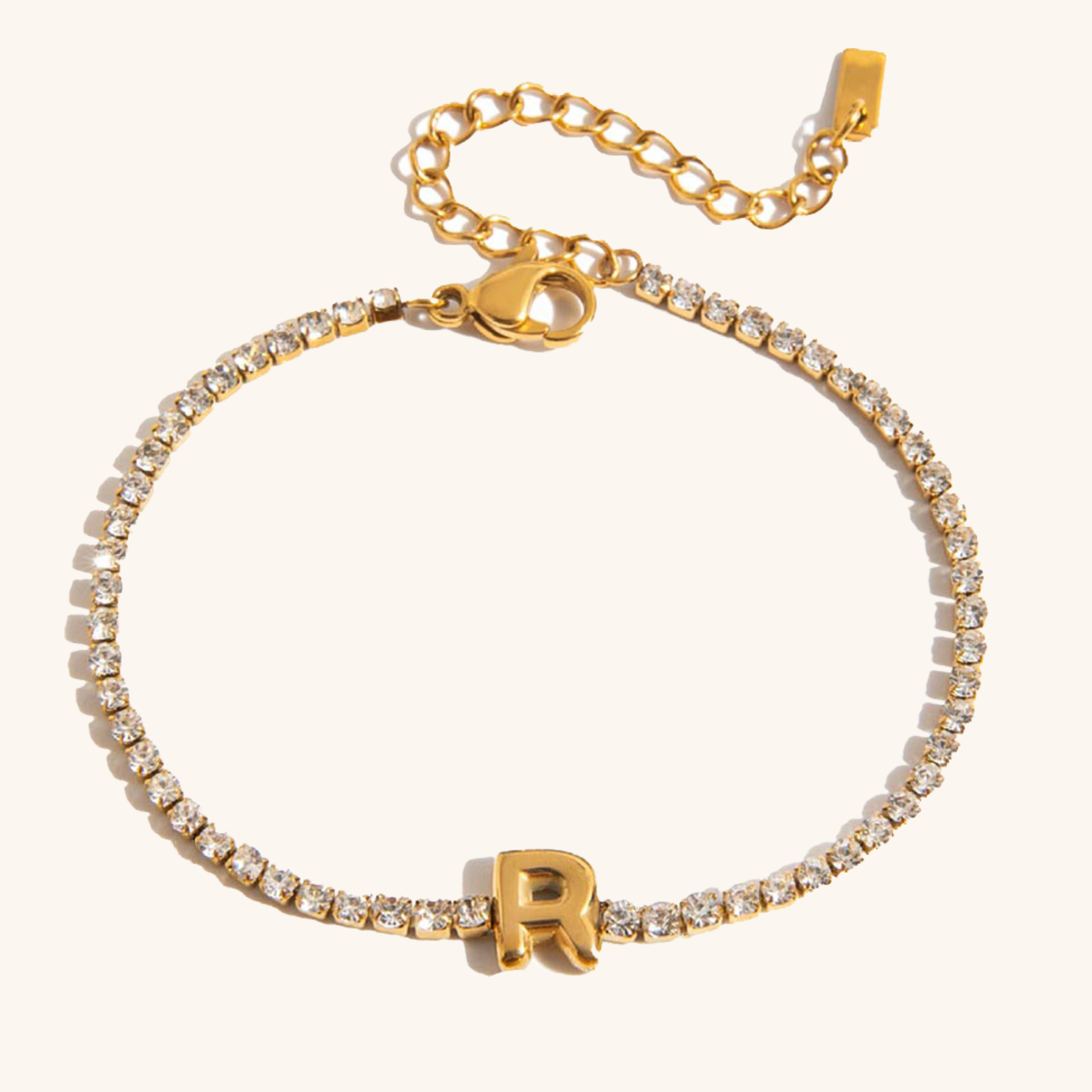 Personalized Bubble Letter Tennis Bracelet