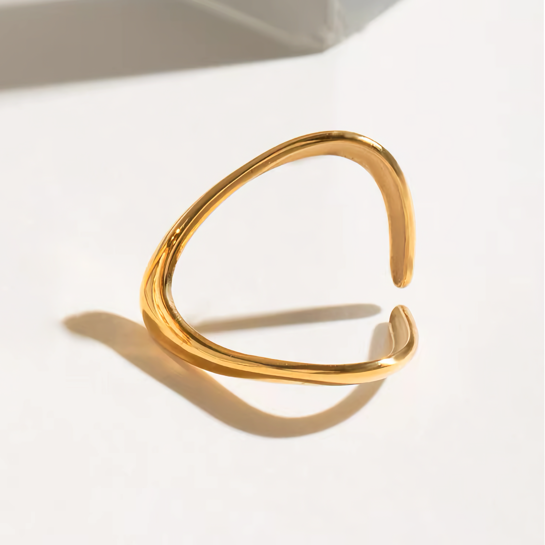Geometric Gold Arc Ring