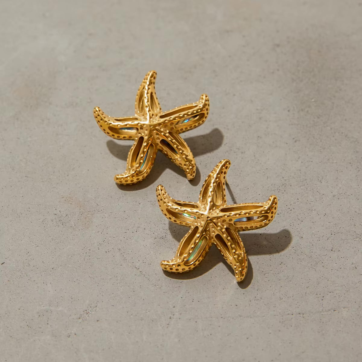 Oceanic Gold Starfish Dangles