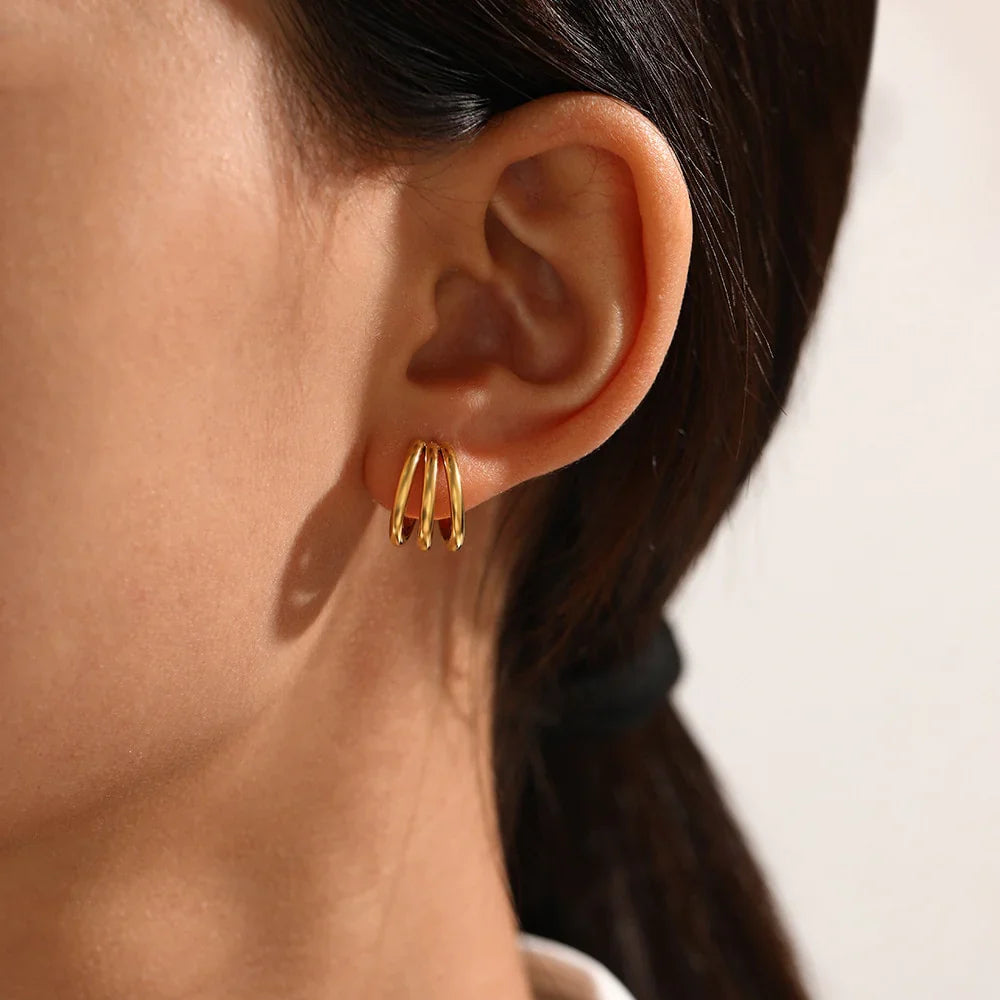 Elegant Gold Cradle Earrings