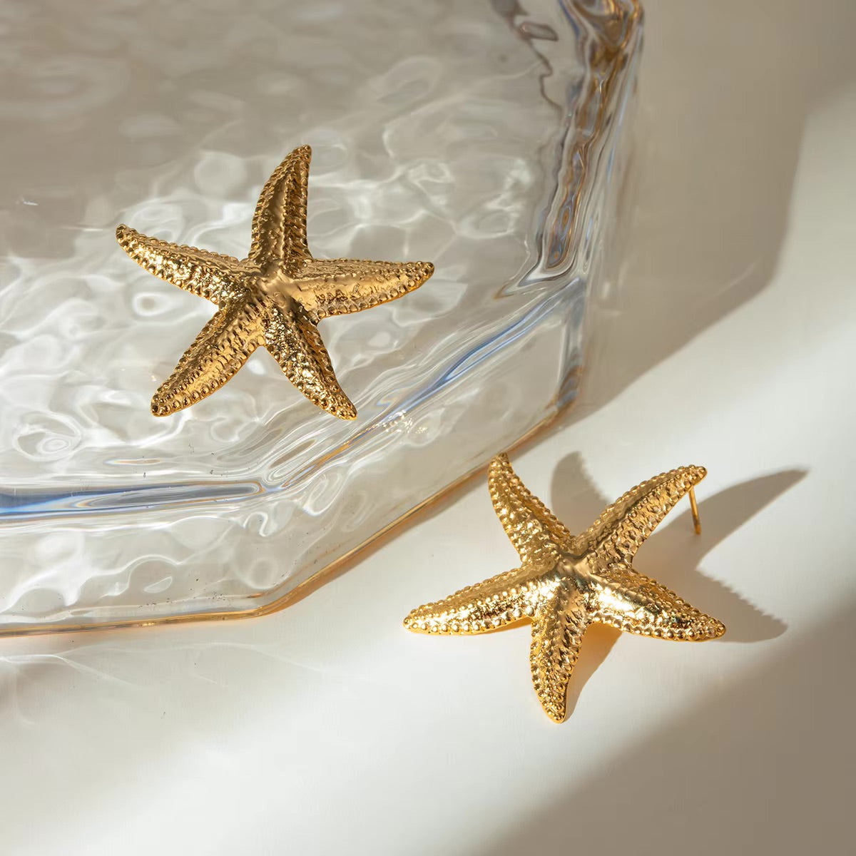 Oceanic Gold Starfish Studs