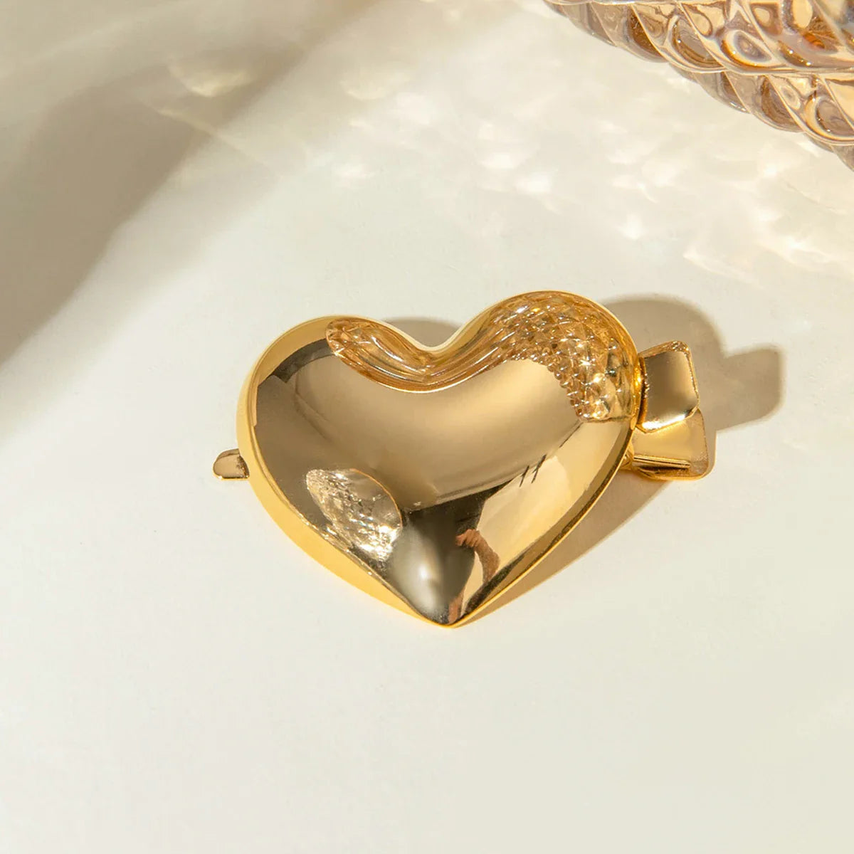 Heartfelt Gold Hair Barrette