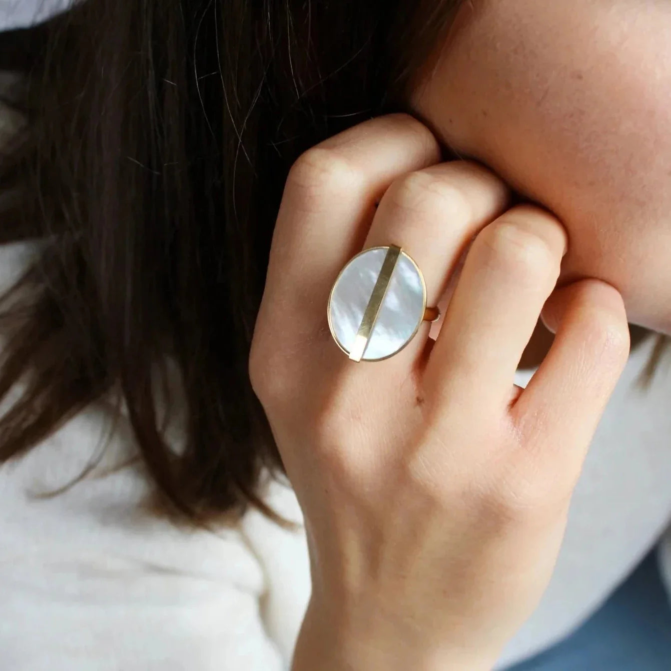 Luminous Pearl Gold Band