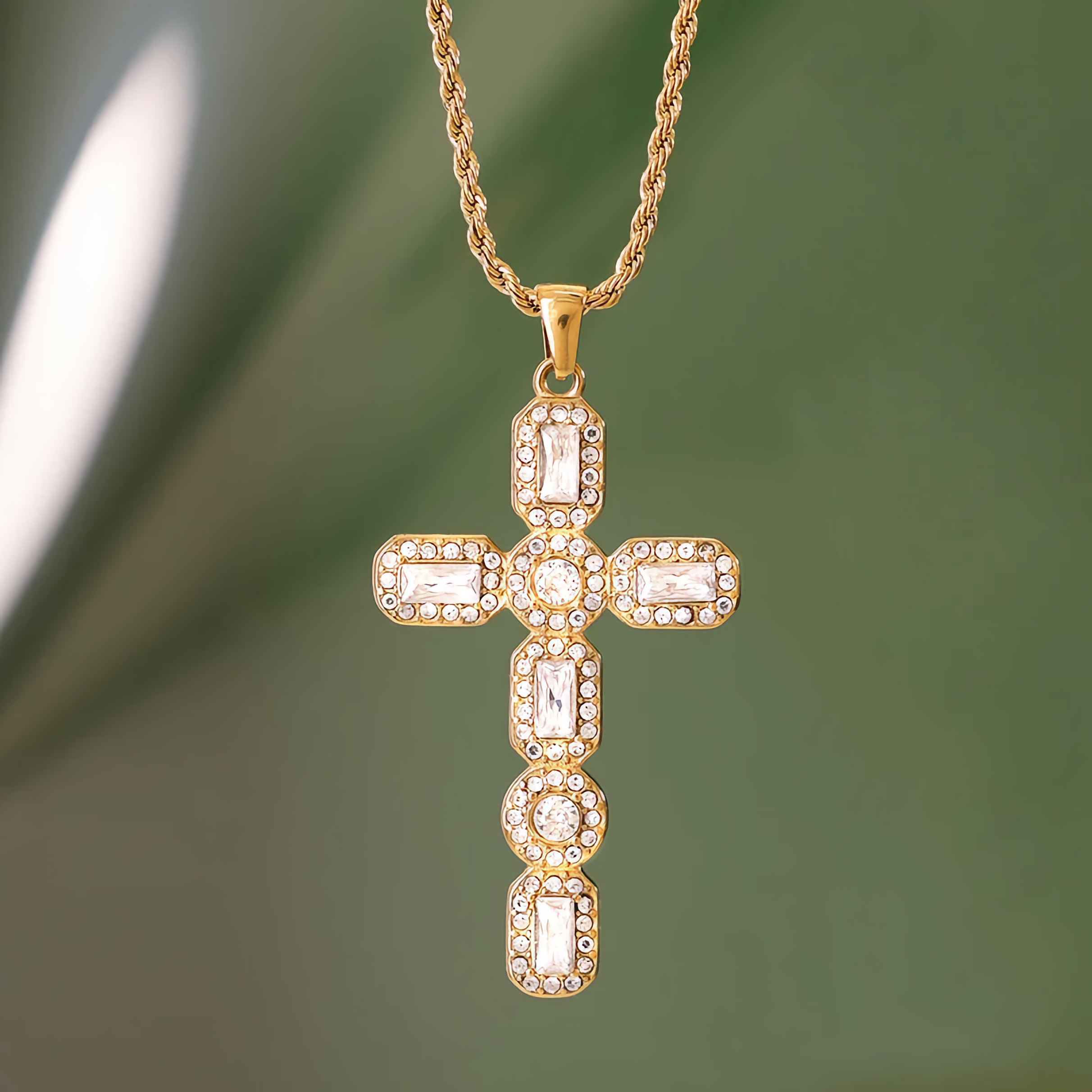 Divine Radiance Diamond Cross Pendant