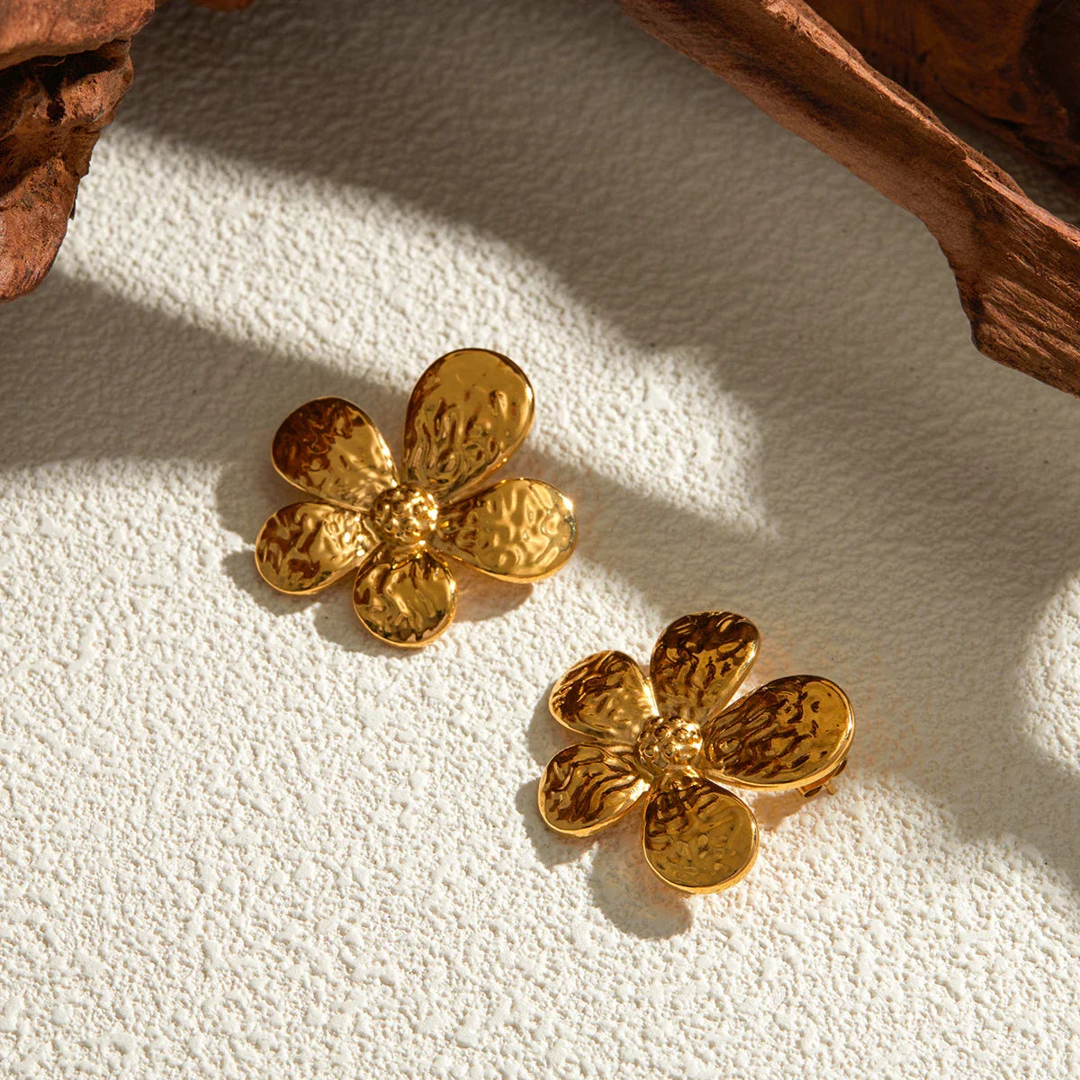 Golden Petal Earrings