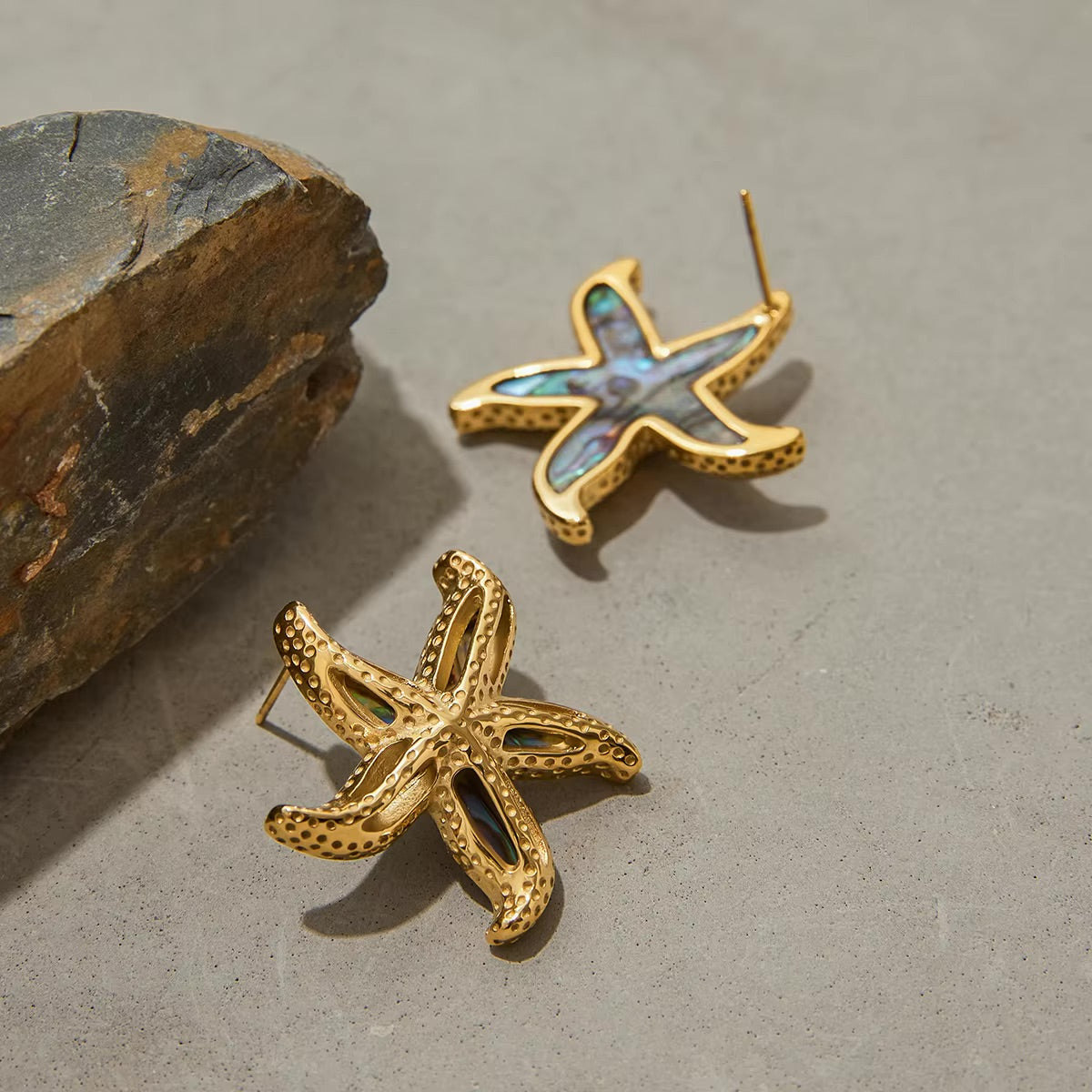 Oceanic Gold Starfish Dangles