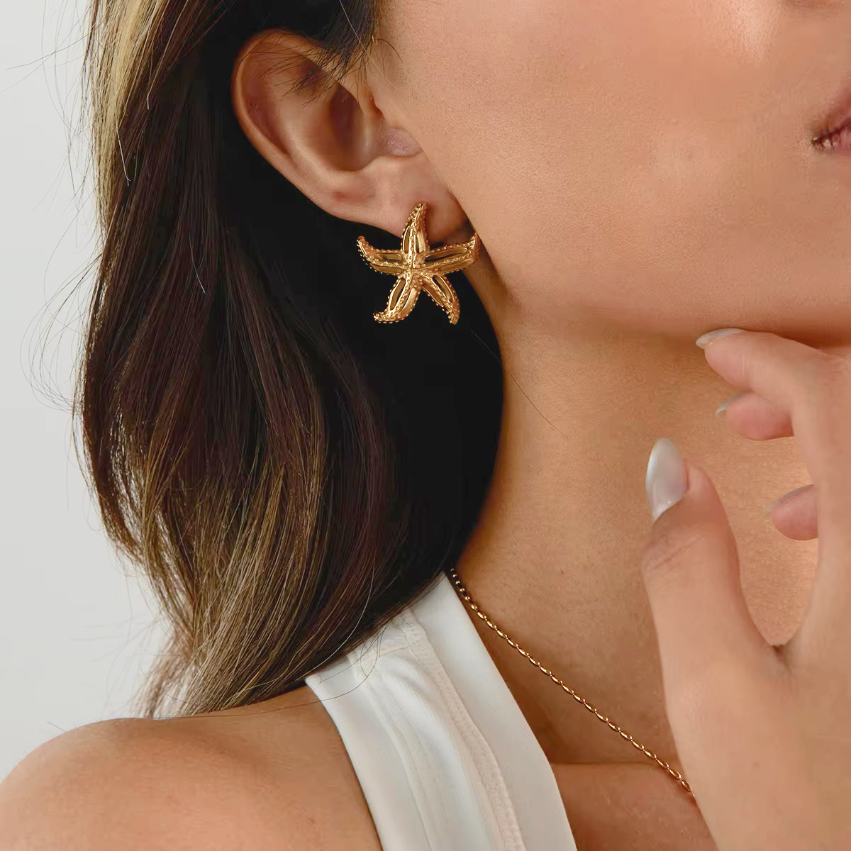 Oceanic Gold Starfish Dangles