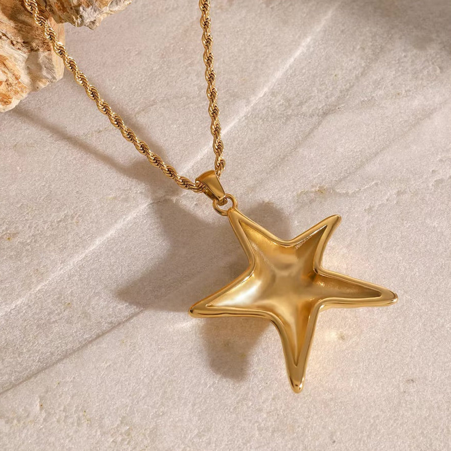 Ocean's Embrace Gold Starfish Necklace