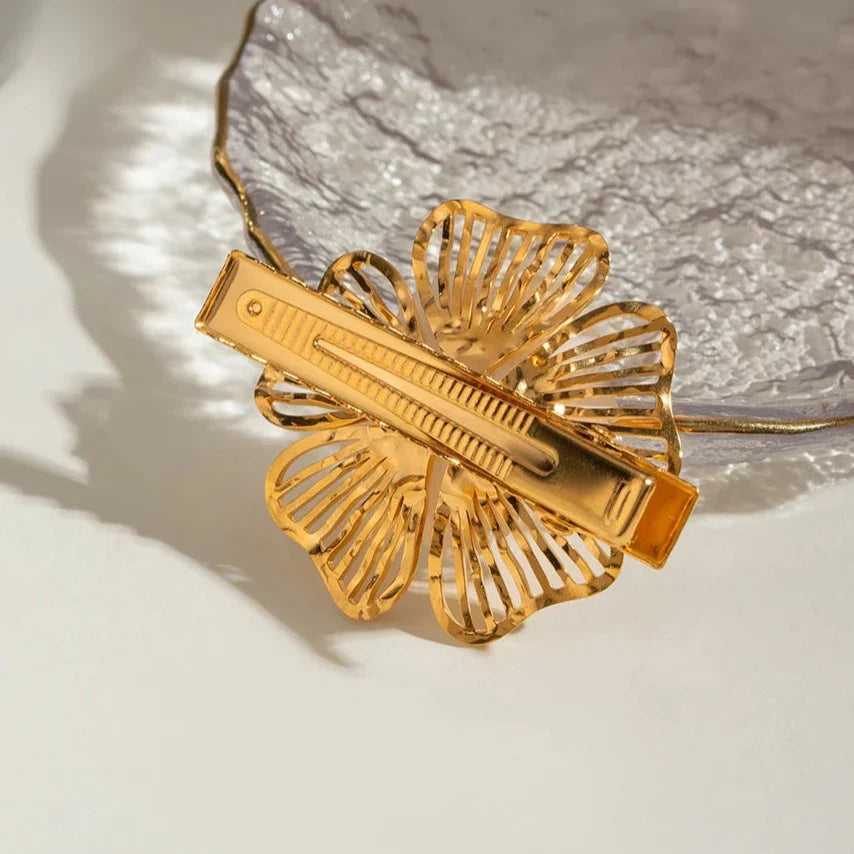 Golden Petal Pearl Hair Adornment