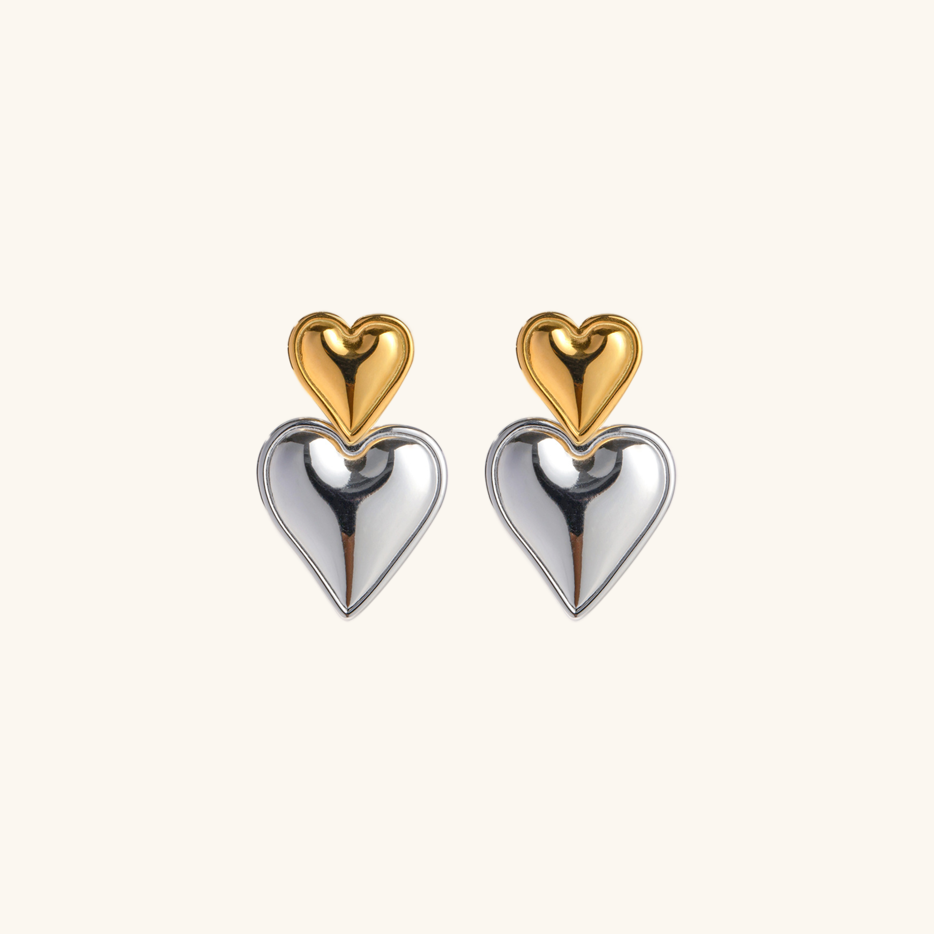 Dual Radiance Heart Earrings